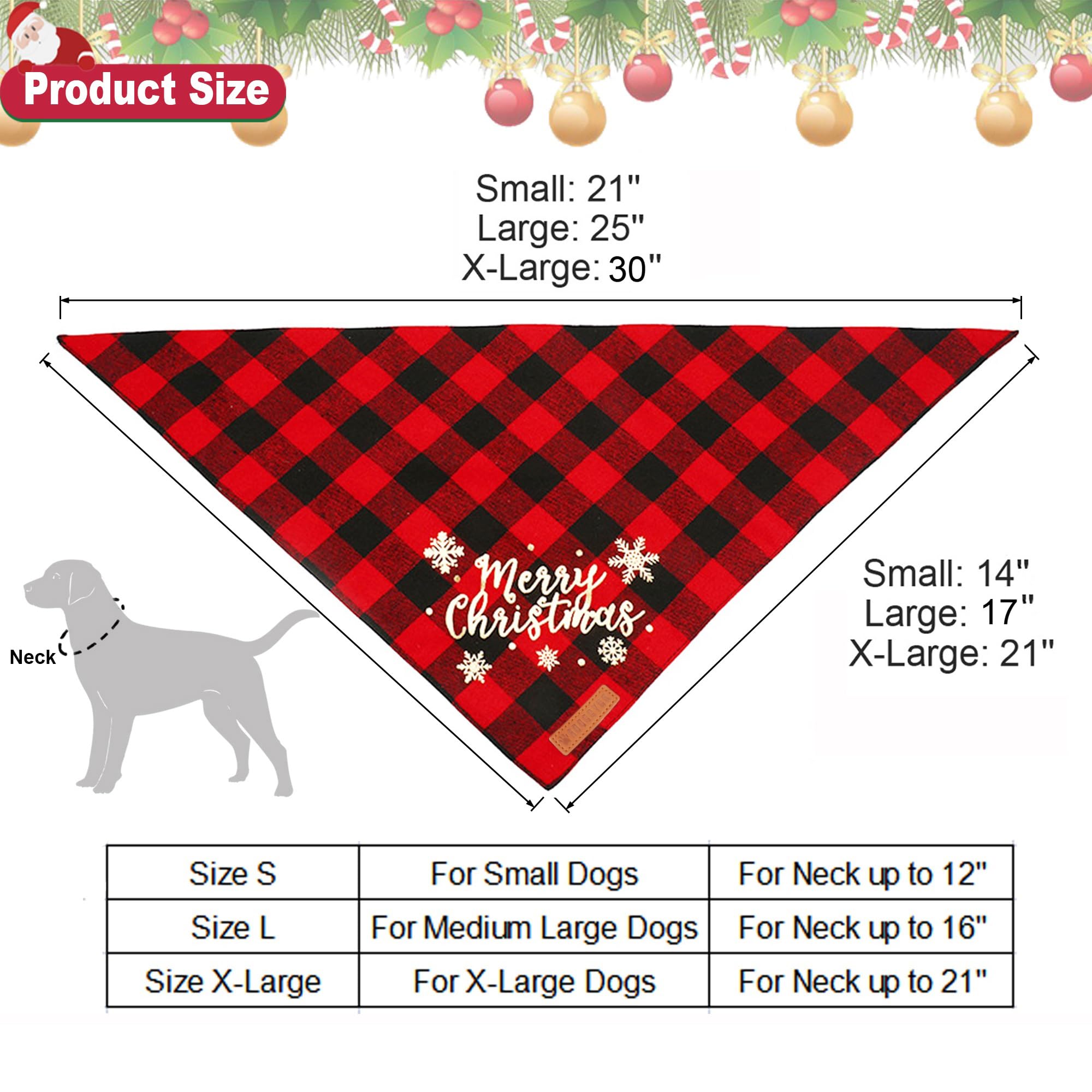 Adoggygo 2 Pack Christmas Dog Plaid Bandana Triangle Bib Set Pet Scarf Accessories For Small Dogs Pets (Christmas-2, Small)