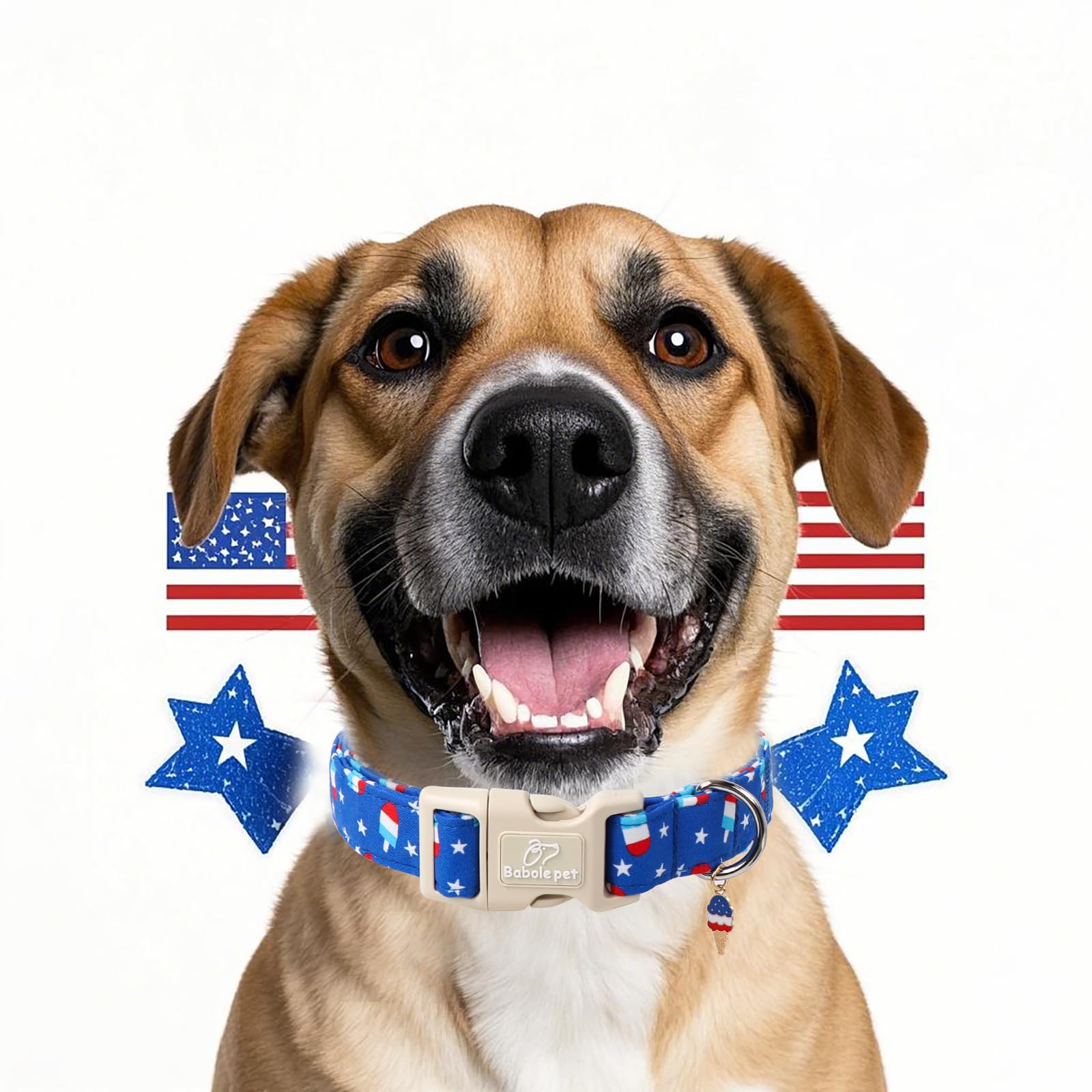 Babole Pet 4Th Of July Dog Collar, Summer Popsicle Patriotic Dog Collars For Puppy & Tiny Dogs, Adjustable Lightweight Quick-Rel