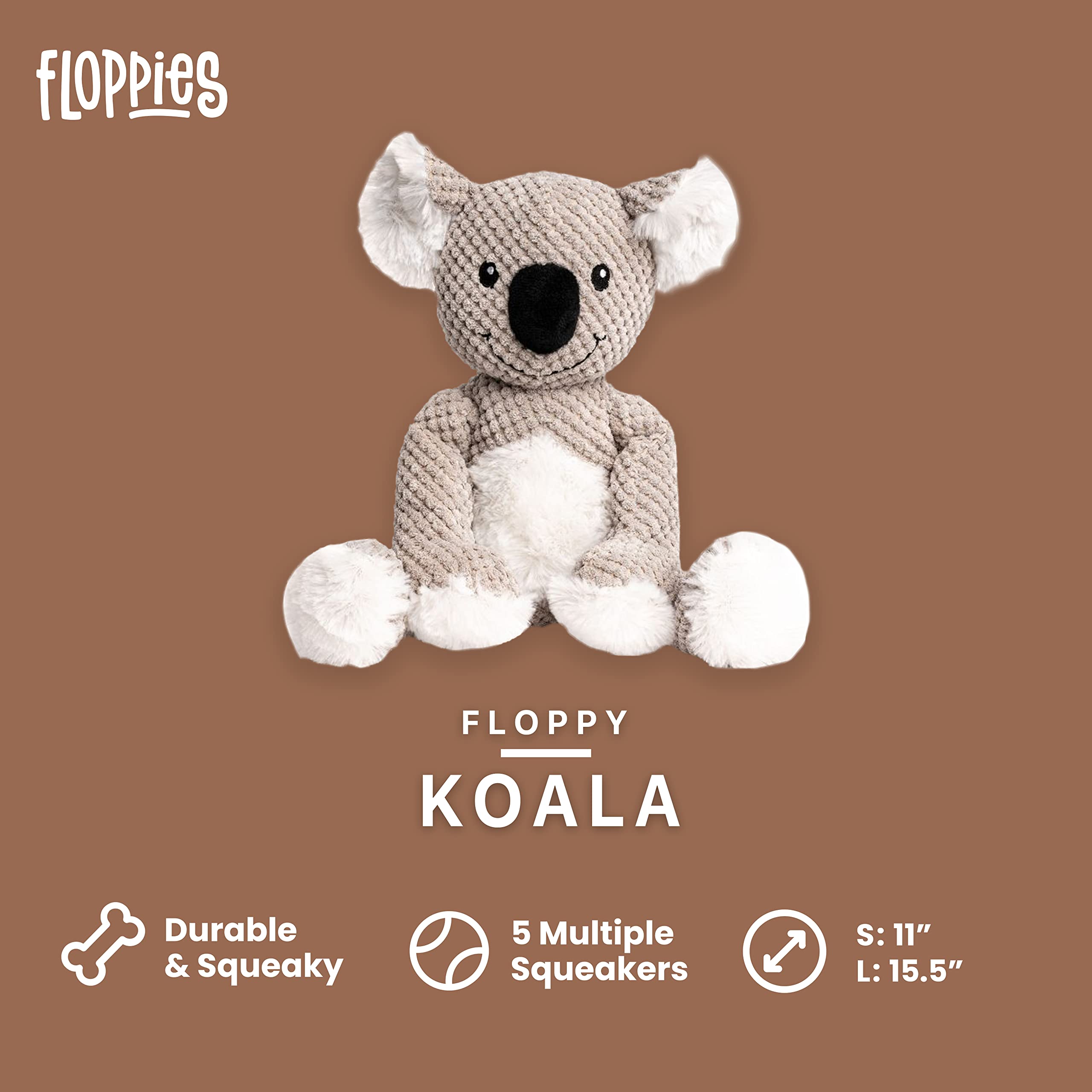 Fabdog Floppies Plush Dog Toy - Cute & Durable Squeaky Dog Toys - Best Squeak Toy For Puppies And All Breeds  Ideal Pet Gift Sma