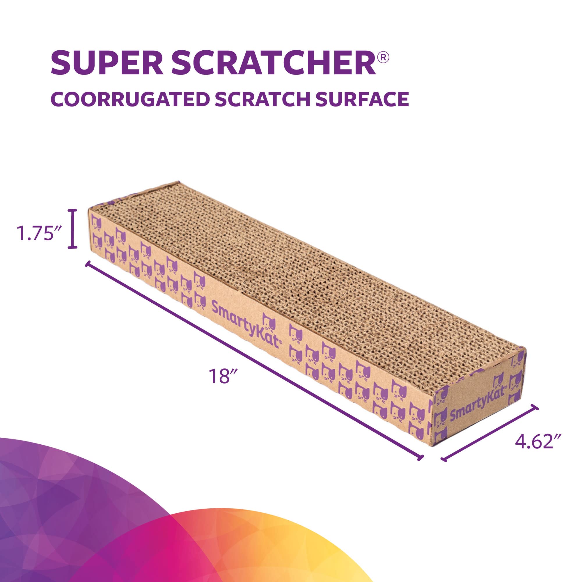 Smartykat Super Scratcher Corrugated Cat Scratcher, Catnip Infusion Technology - Brown, Single Wide