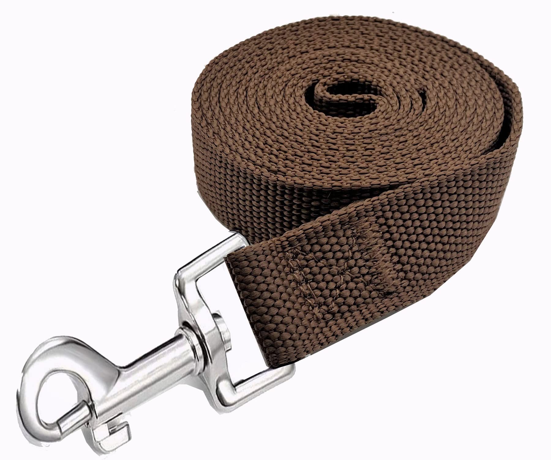 Strong Nylon Dog Leash, 4FT/ 5 FT/ 6FT Dog Leashes for Medium Large Dogs (5FT, Brown)