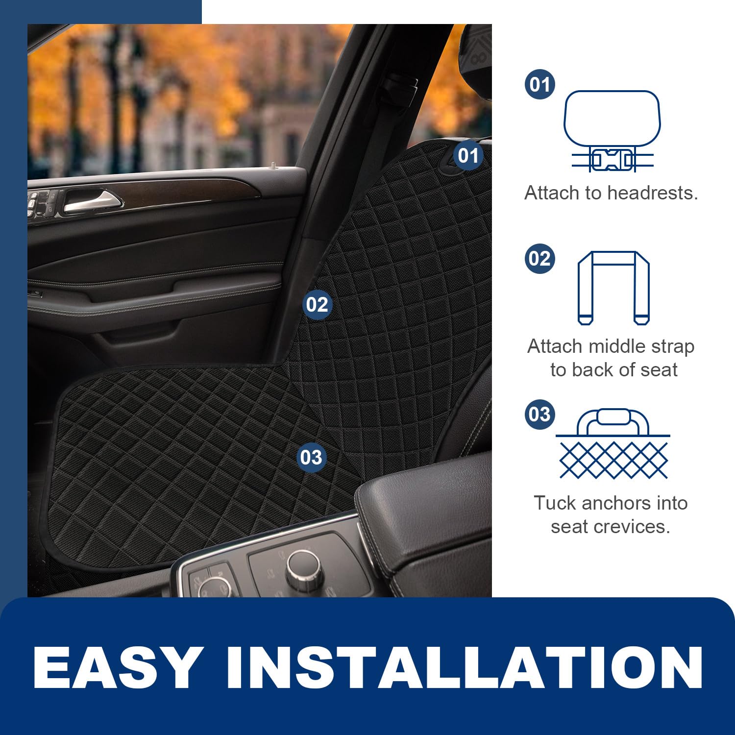 Horjones Dog Car Seat Cover,Waterproof And Nonslip Front Seat Dog Cover,Car Seat Protector For Cars,Trucks,Suvs And Jeep(L-Black