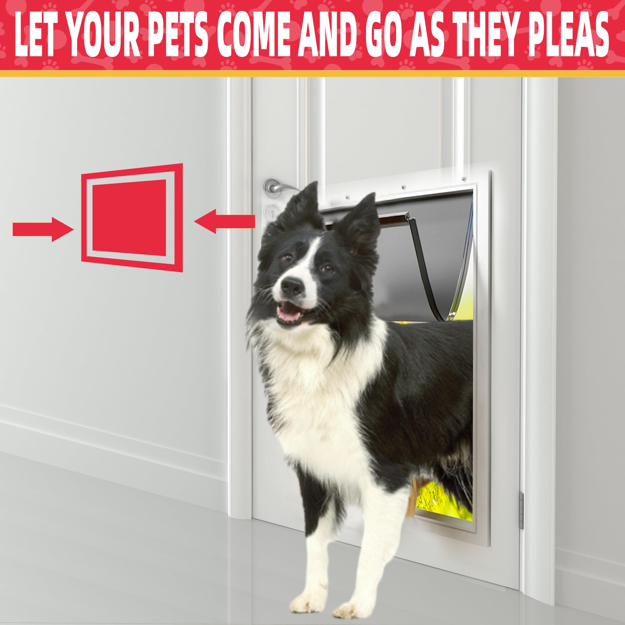 2PACK Large Dog Door Replacement Flap with Screws,Doggie Door Replacement Flaps Compatible with PetSafe Freedom Doggie Doors PAC