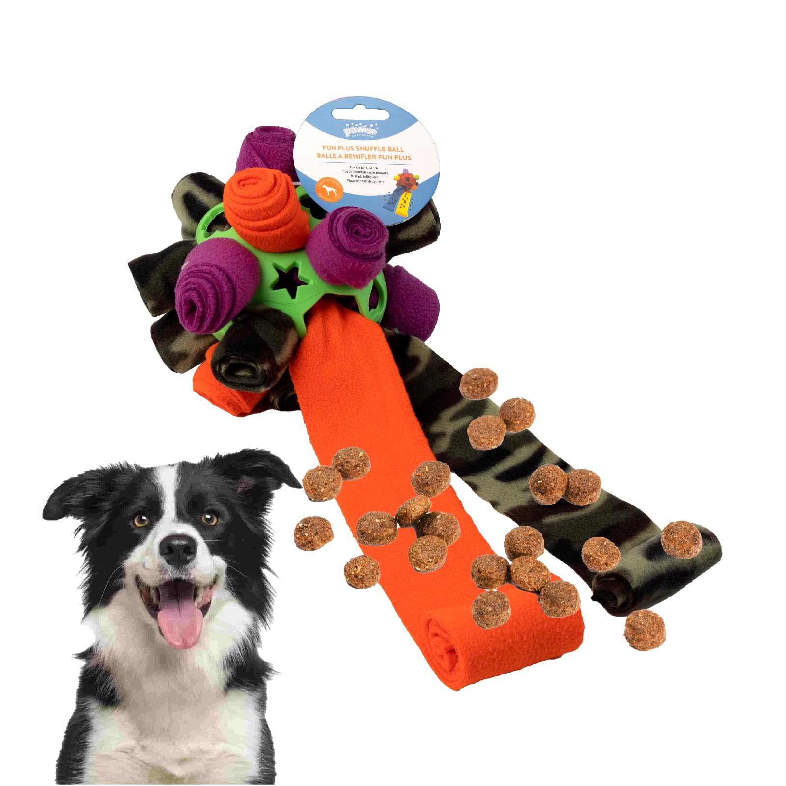 PAWISE Snuffle Ball for Dogs, Sniffle Treat Puzzle Toy, Dog Snuffle Ball Slow Feeder, Enrichment Toy for Mental Stimulation, Mac
