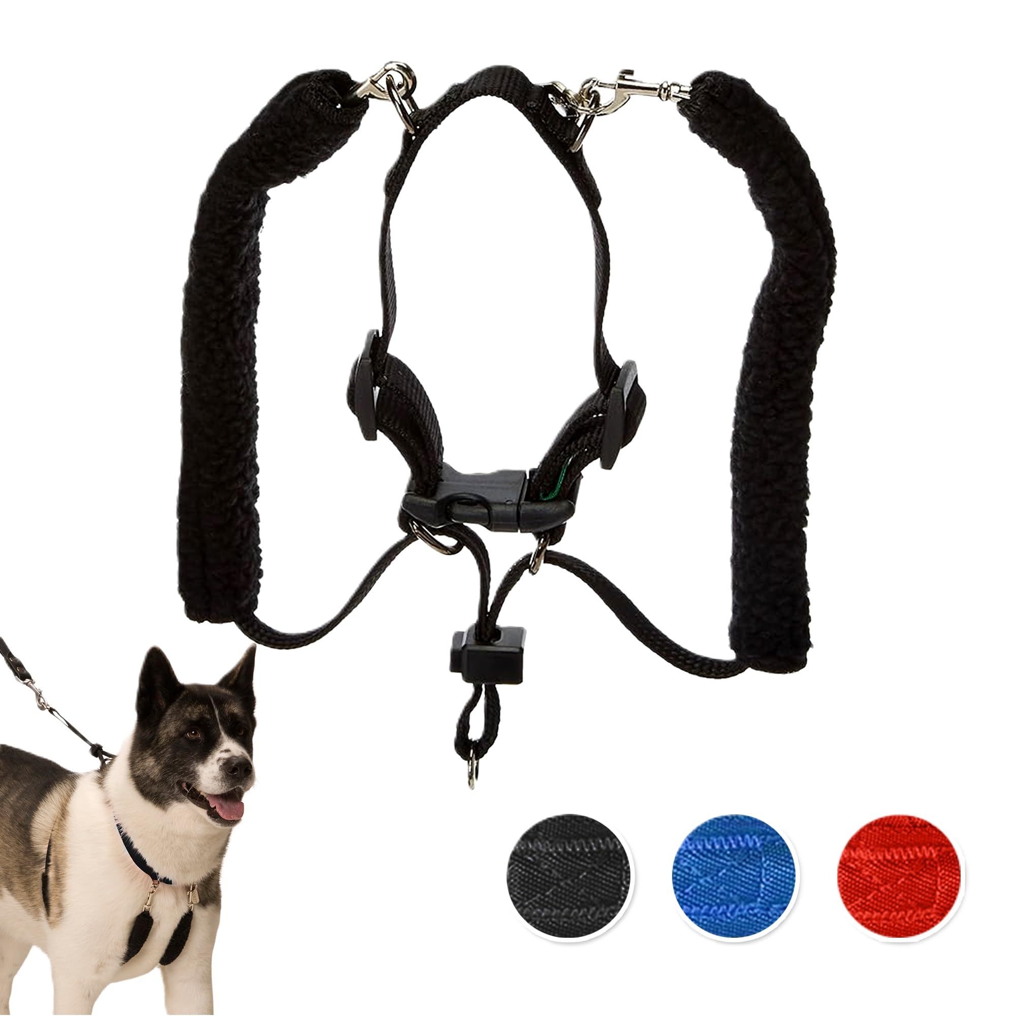 Sporn Original Training Halter, No Pull Dog Harness For Large Dogs With Black Padded Sherpa Sleeves, Breathable Large Dog Harness No Pull, Provides To All Extra Large Sized Breeds