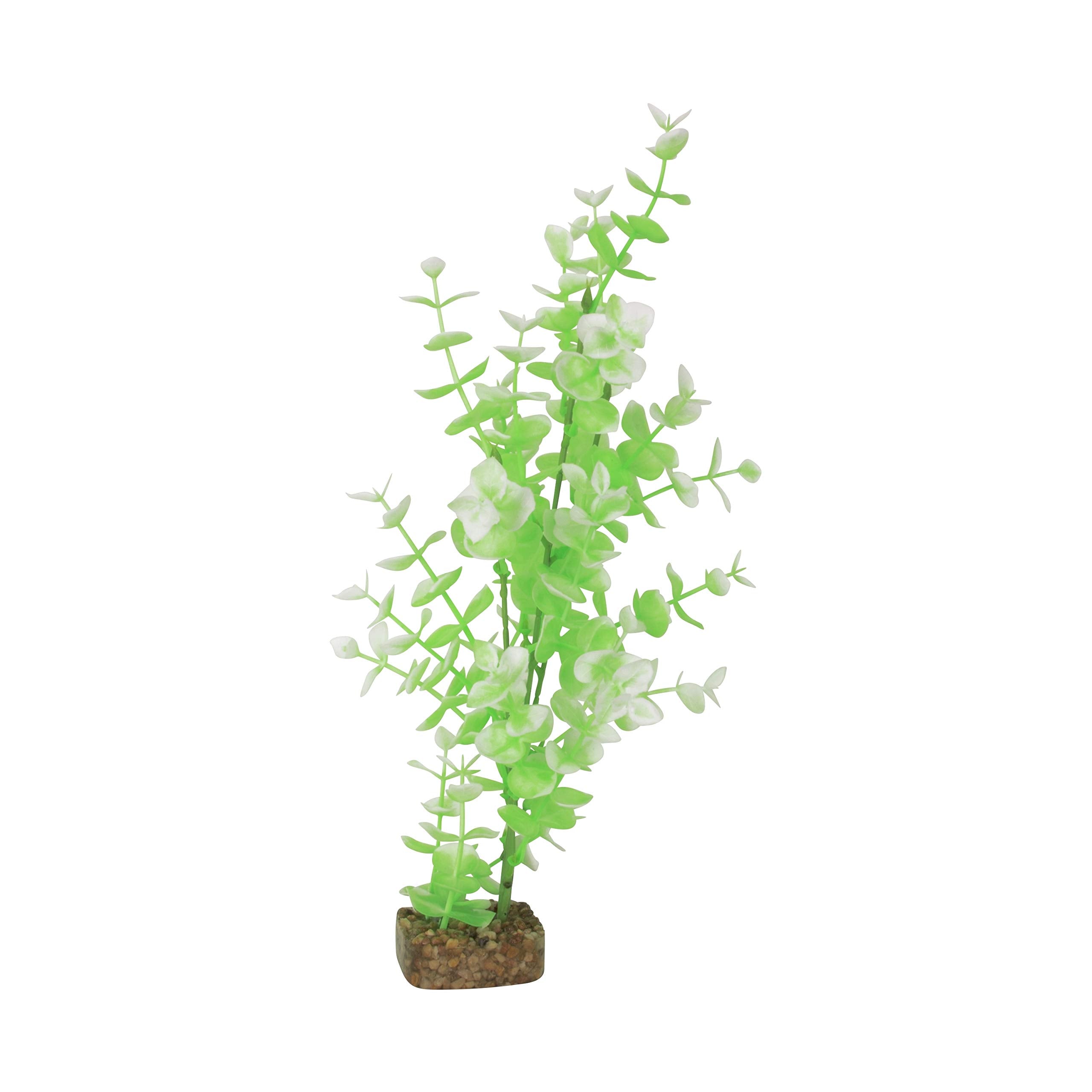 GloFish Plant Aquarium D  cor, Green and White Large, Fluorescent Under Blue LED Light