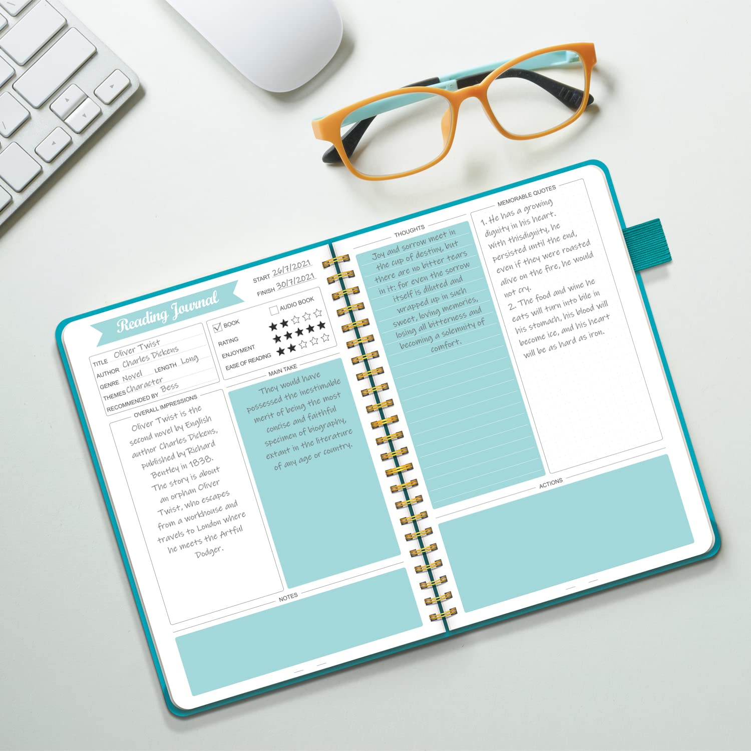 Reading Journals For Book Lovers, Book Journal Reading Log For Readers To Review And Track Your Reading, Book Club Journal And P