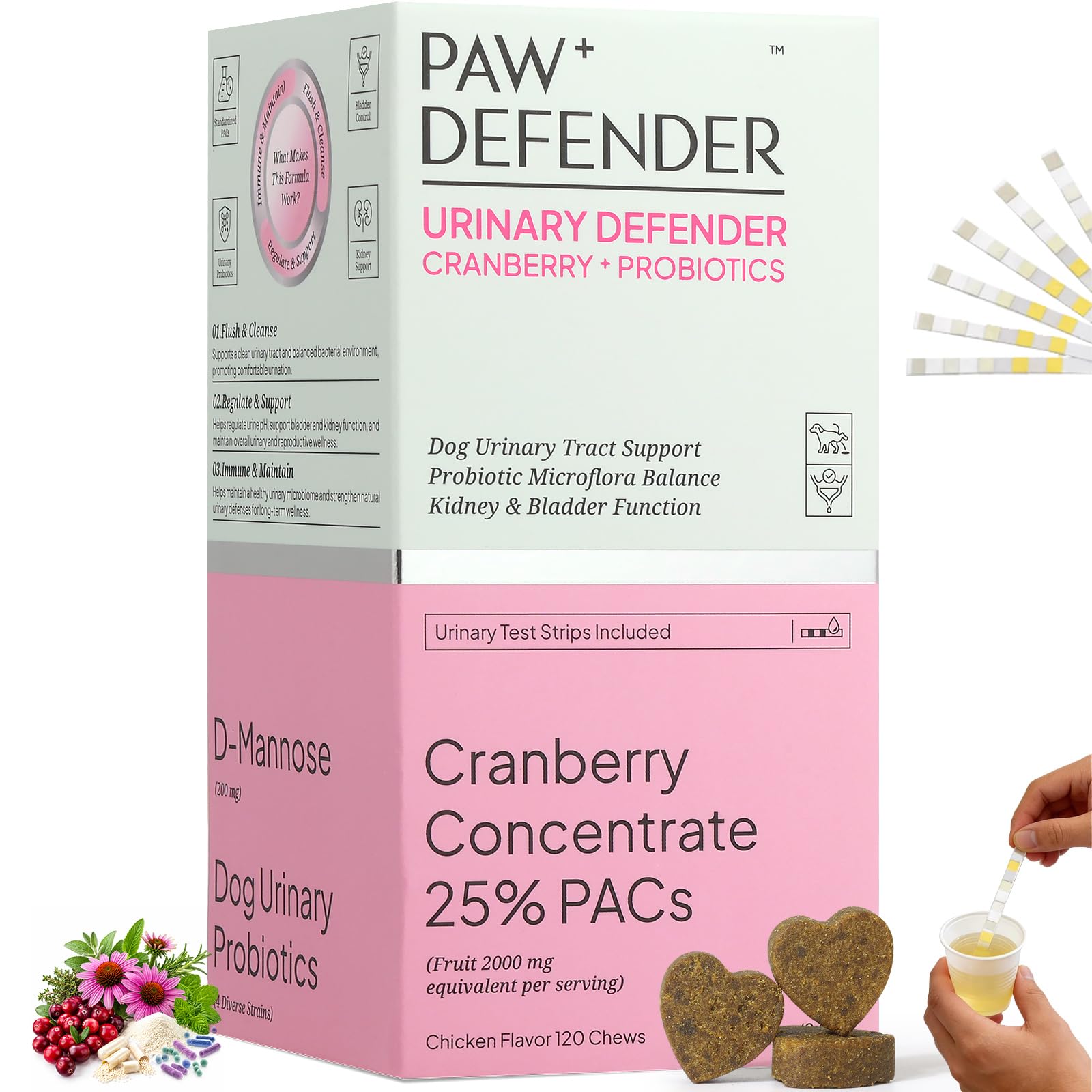Dog UTI Treatment, Cranberry Supplement for Dogs, Urinary Tract & Bladder Incontinence Support with Natural Cranberry Extract & 