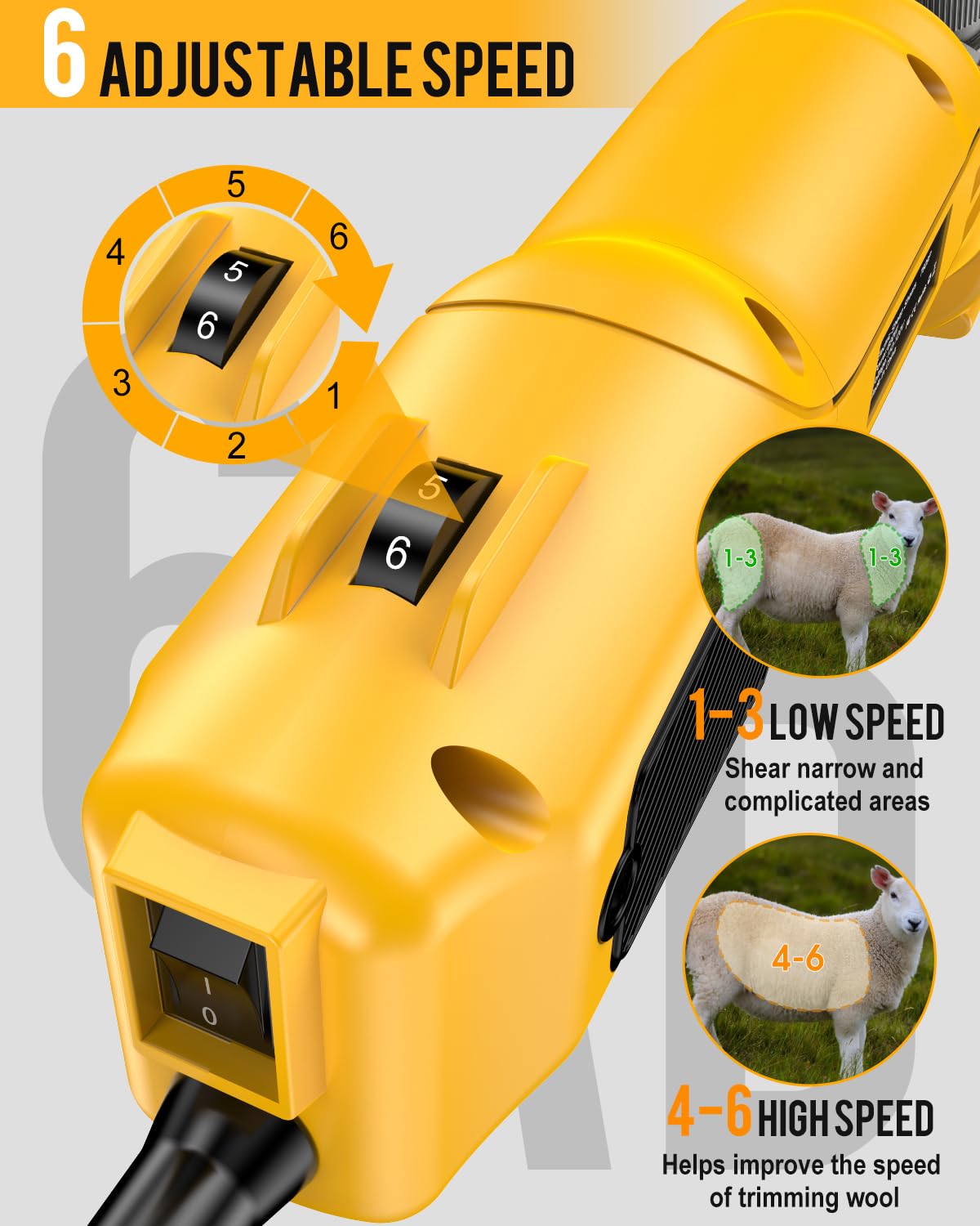 Soarfly Sheep Shears, 600W Heavy Duty Professional Electric Sheep Clippers, Livestock Haircut For Grooming Sheep Horses Alpacas