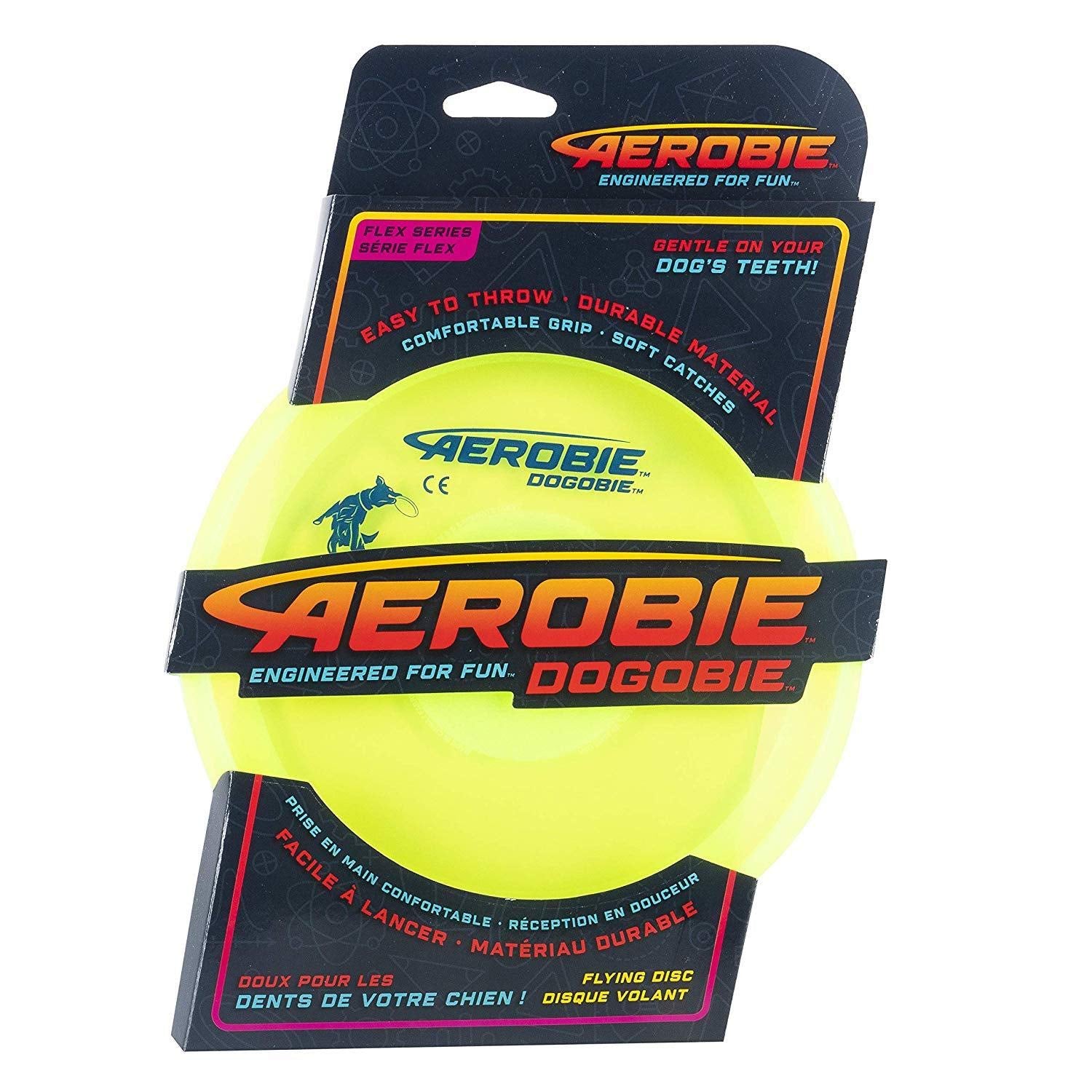 Aerobie Dogobie Disc - Outdoor Flying Disc for Dogs, Multi Color, Model 6046416, Basic Size