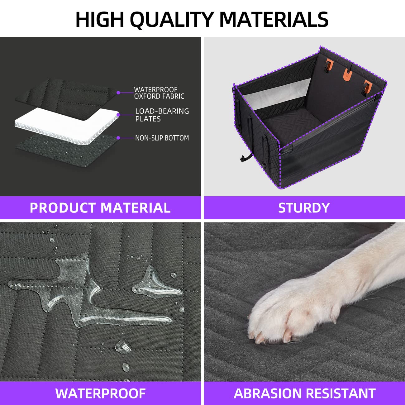 TKYZ Large Dog Car Seat,Back Seat Extender for Dogs,Waterproof Medium Dog Seat Cover for Backseat, Pet Bed for Car Hammock(Black