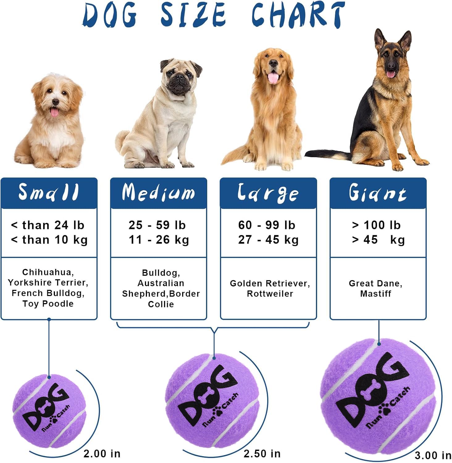 INSUM Squeaky Dog Balls - Purple Tennis Balls for Dogs, Medium 2.5'', 4 Pack