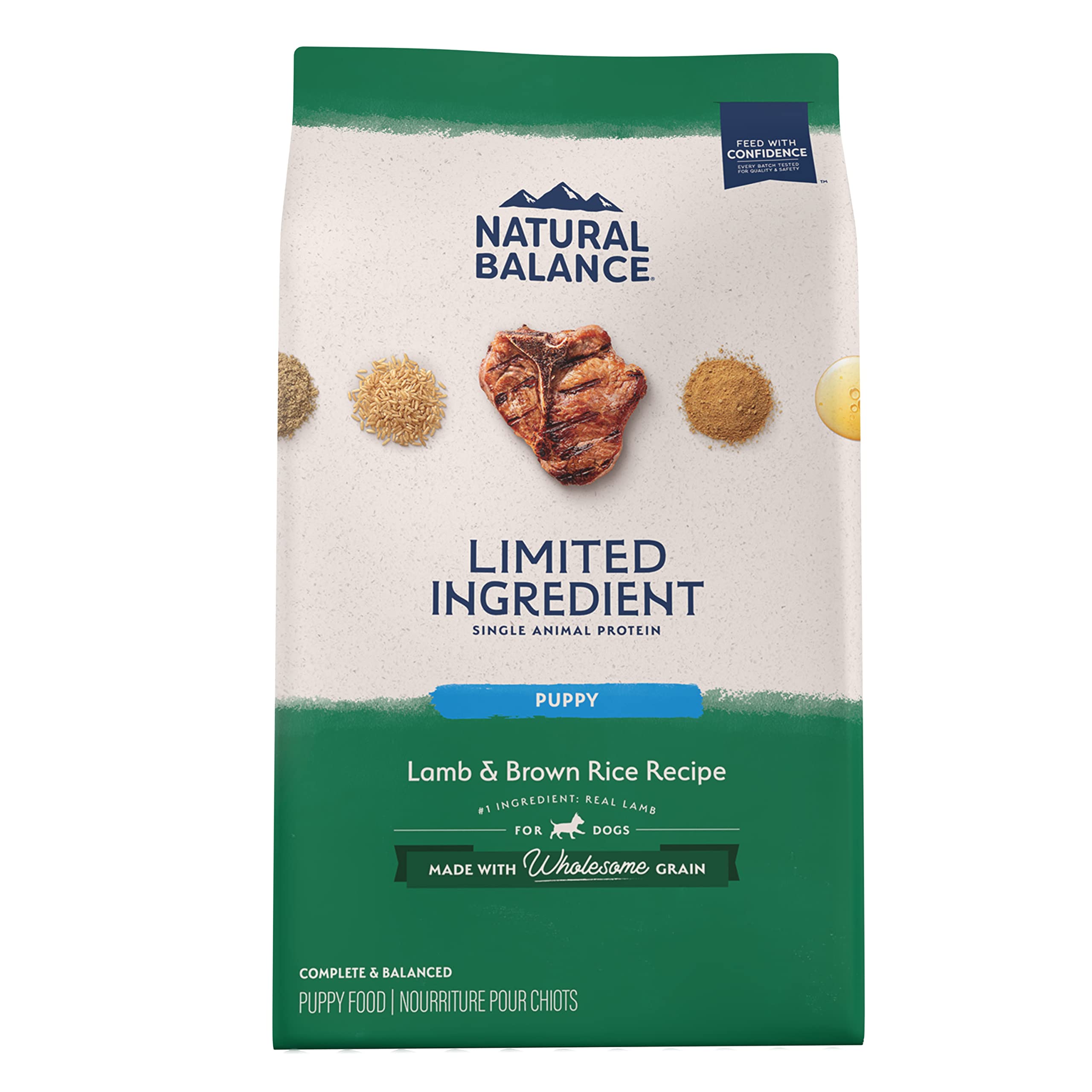 Natural Balance Limited Ingredient Puppy Dry Dog Food with Healthy Grains, Lamb & Brown Rice Recipe, 4 Pound (Pack of 1)
