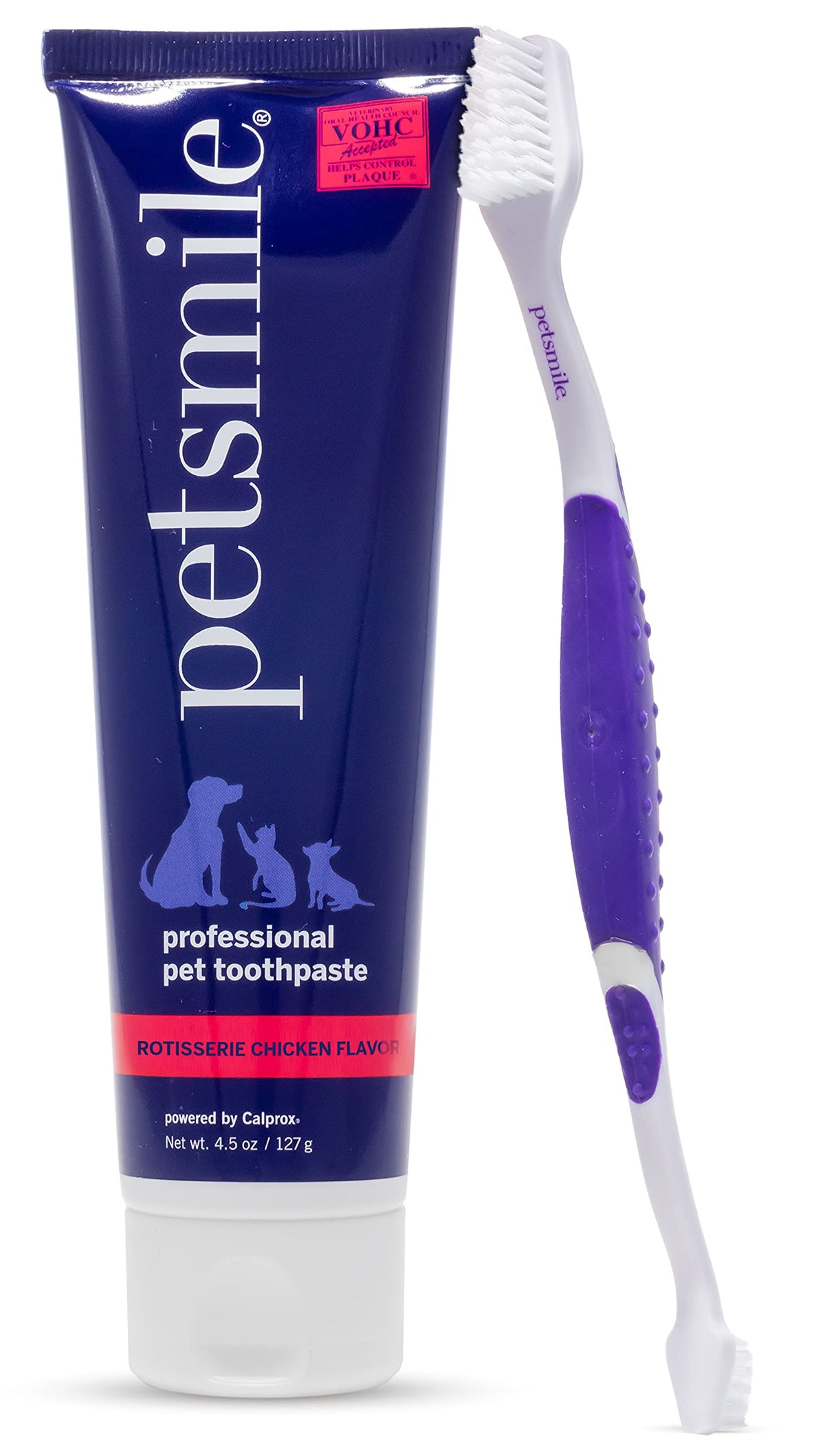 Petsmile Professional Pet Tooth Brushing Kit - Cat & Dog Toothbrush & Toothpaste - Control Plaque, Tartar & Bad Breath - Vohc Ac