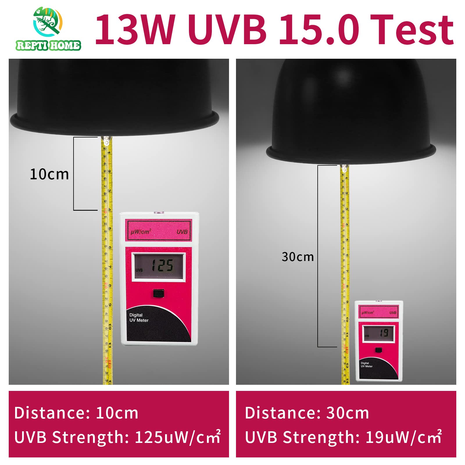 Repti Home Uvb Reptile Light 15.0, 13W Intense Uva Uvb Bulb For Reptiles, Terrarium Compact Fluorescent Lamp, Reptile Uvb Light Bulb For Desert Reptiles & Amphibians