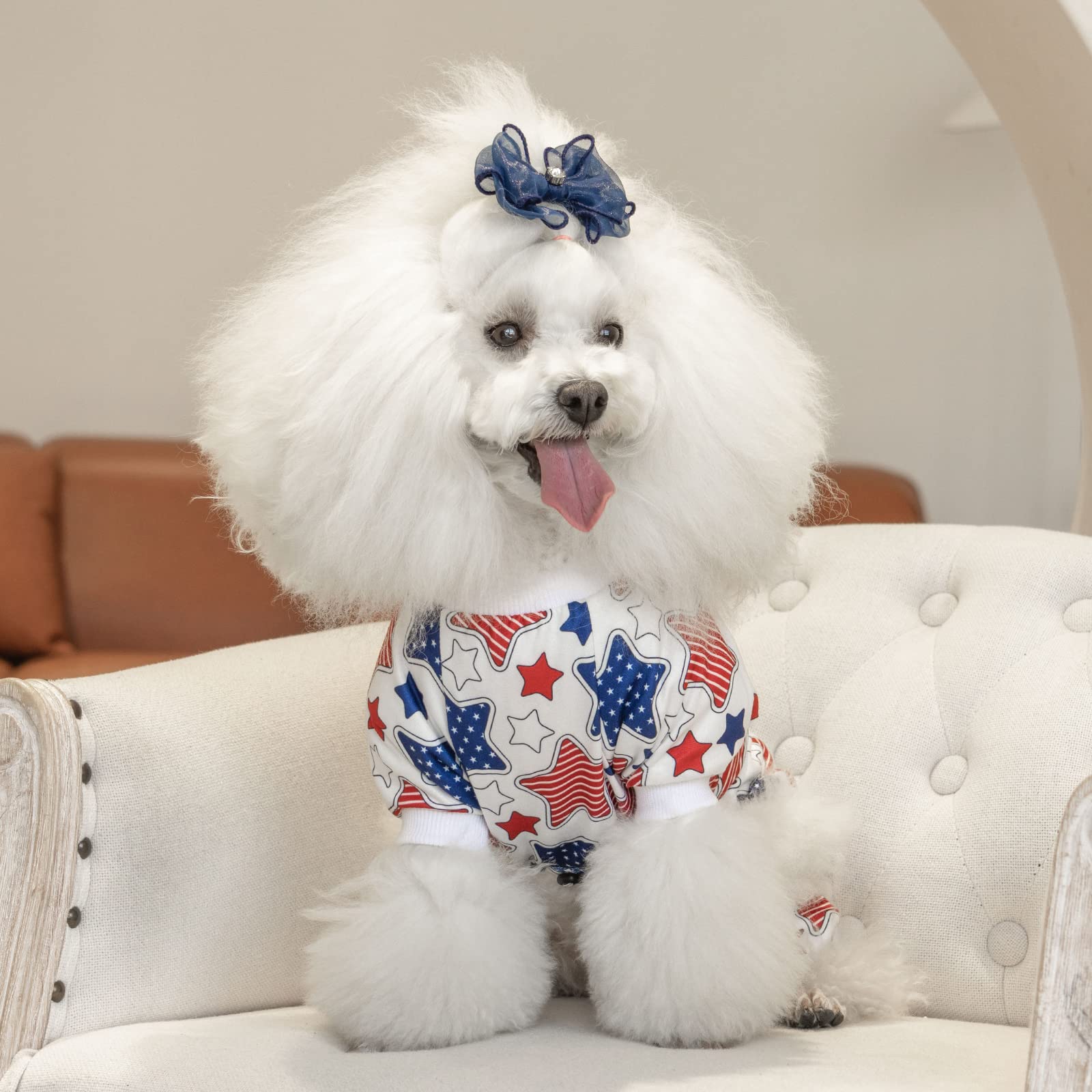 Cutebone Small Dog Pajamas Shirt Stretchy Summer Puppy Pjs Soft Cat Onesies Pet Clothes For Daily Wear Da19Xl