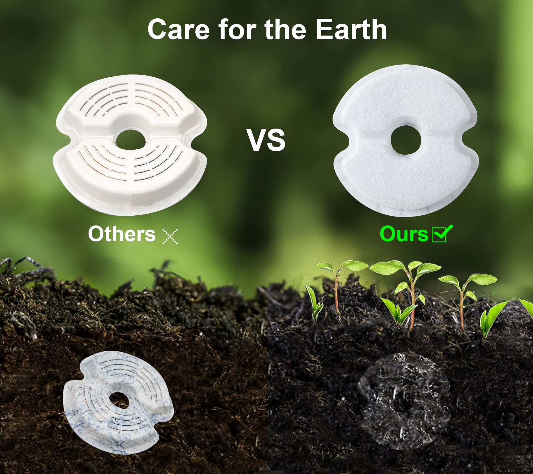 Pet Water Fountain Filter 4 Pack, Yiupea Replacement Cat Filters for 2L-2.5L / 67-84 oz Cat Water Fountain, Cotton Activated Car