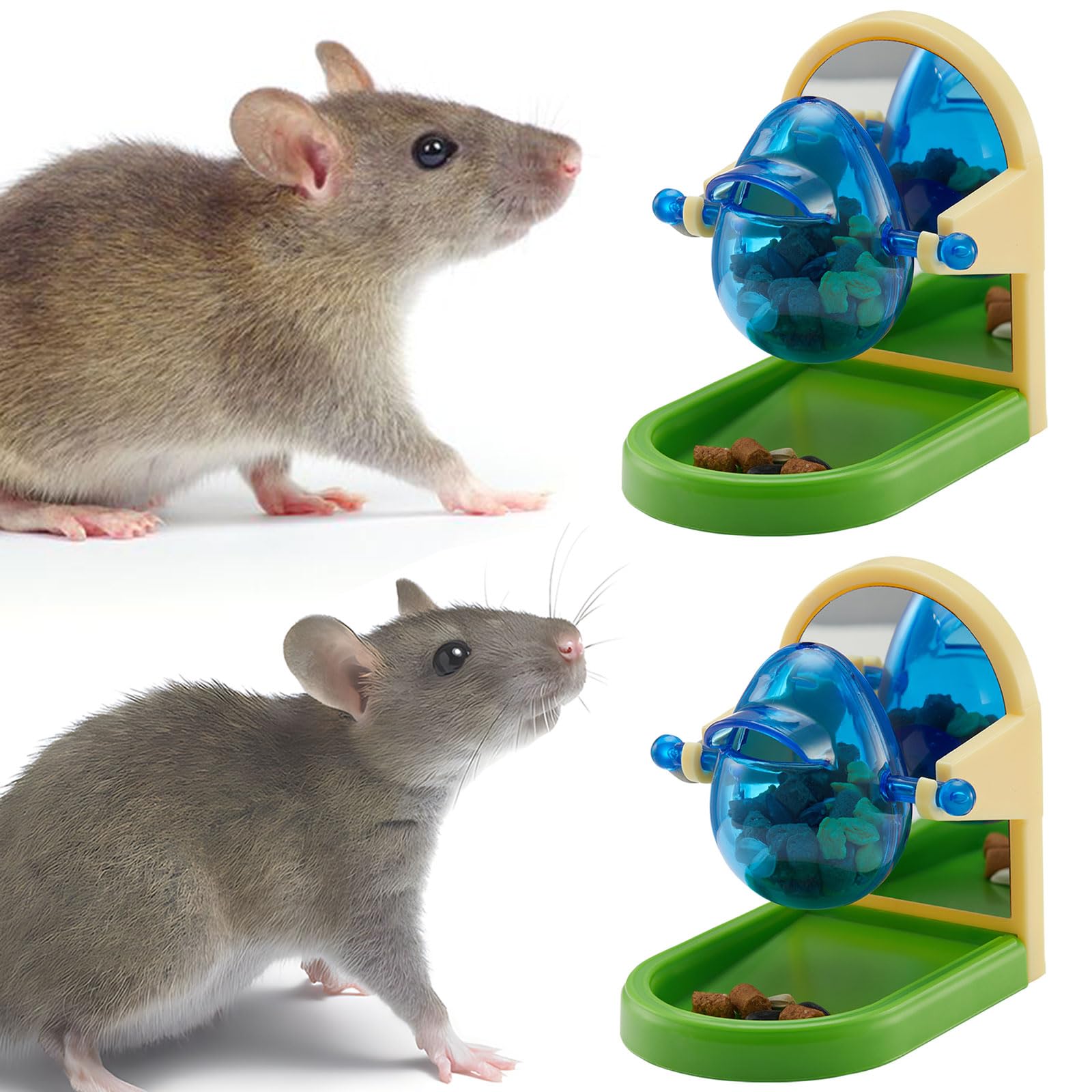 Rat Enrichment Toys - Interactive Foraging and Intelligence Growth Puzzle Games, Treat Dispensing Slow Feeder for Cage, Bird Toy