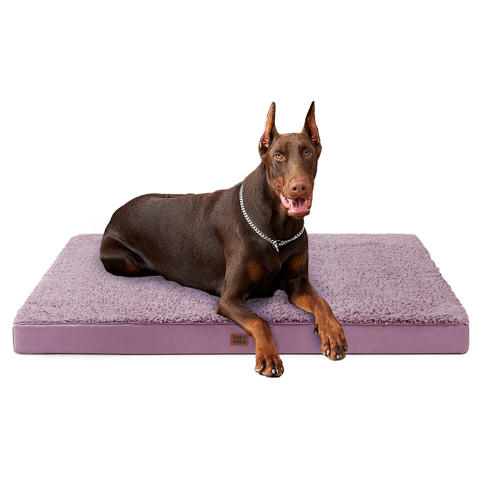 EHEYCIGA Orthopedic XXL Dog Beds for Jumbo Dogs with Removable Washable Cover for Crate, Fog Purple, 47x29