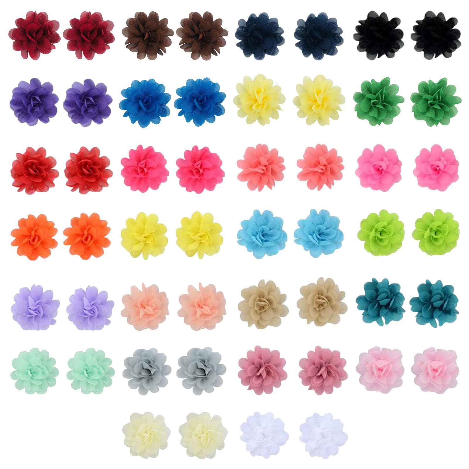 NUOSYI 52PCS Flower Bows Alligator Hair Clips for Cat Dogs Puppy Birds Ducks Horse Chicken Pets Barrettes Outdoor Party Birthday