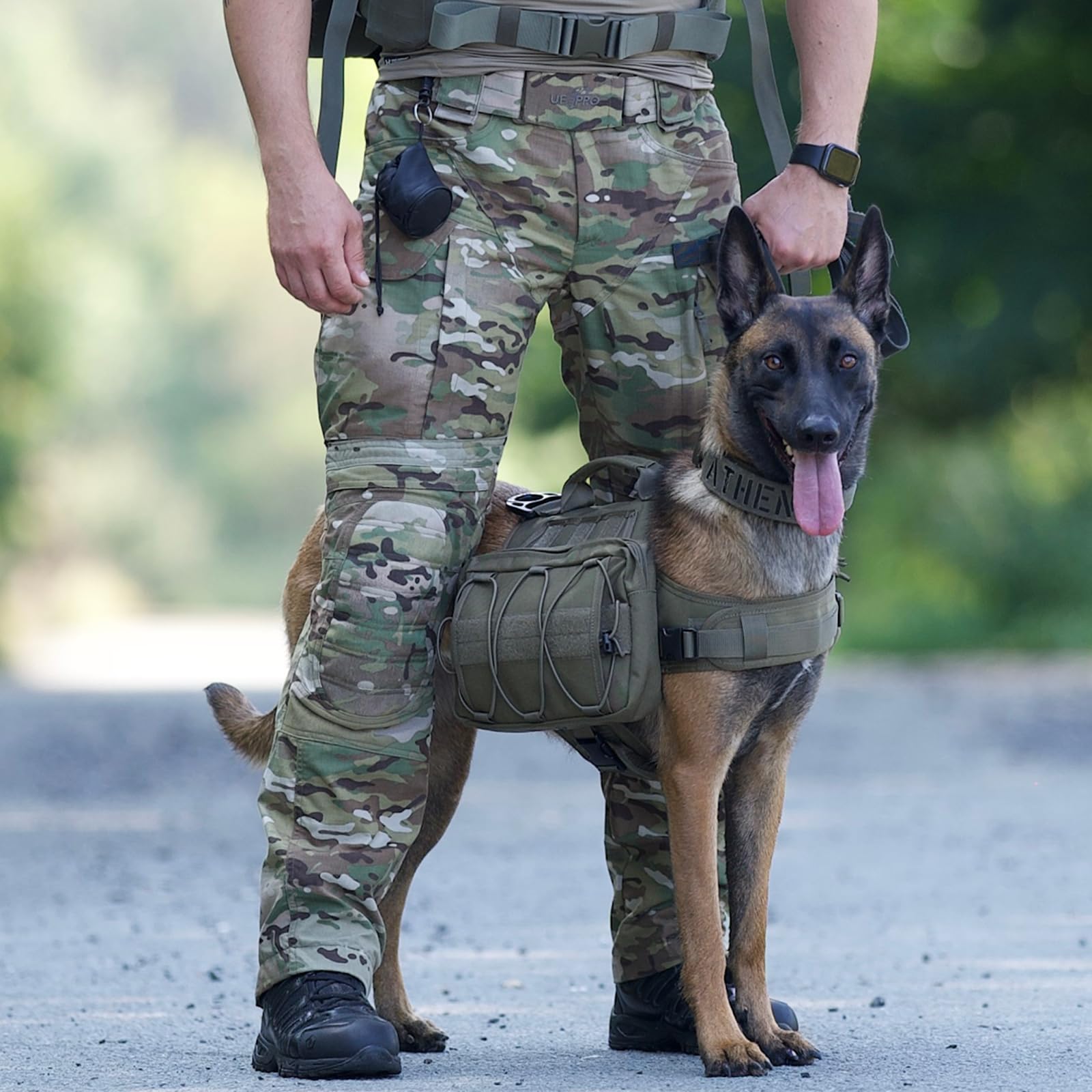 Onetigris Dog Backpack For Medium & Large Dogs, Nylon Backpack For Dogs Tactical Pet Backpack With Side Pockets For Hiking Walki