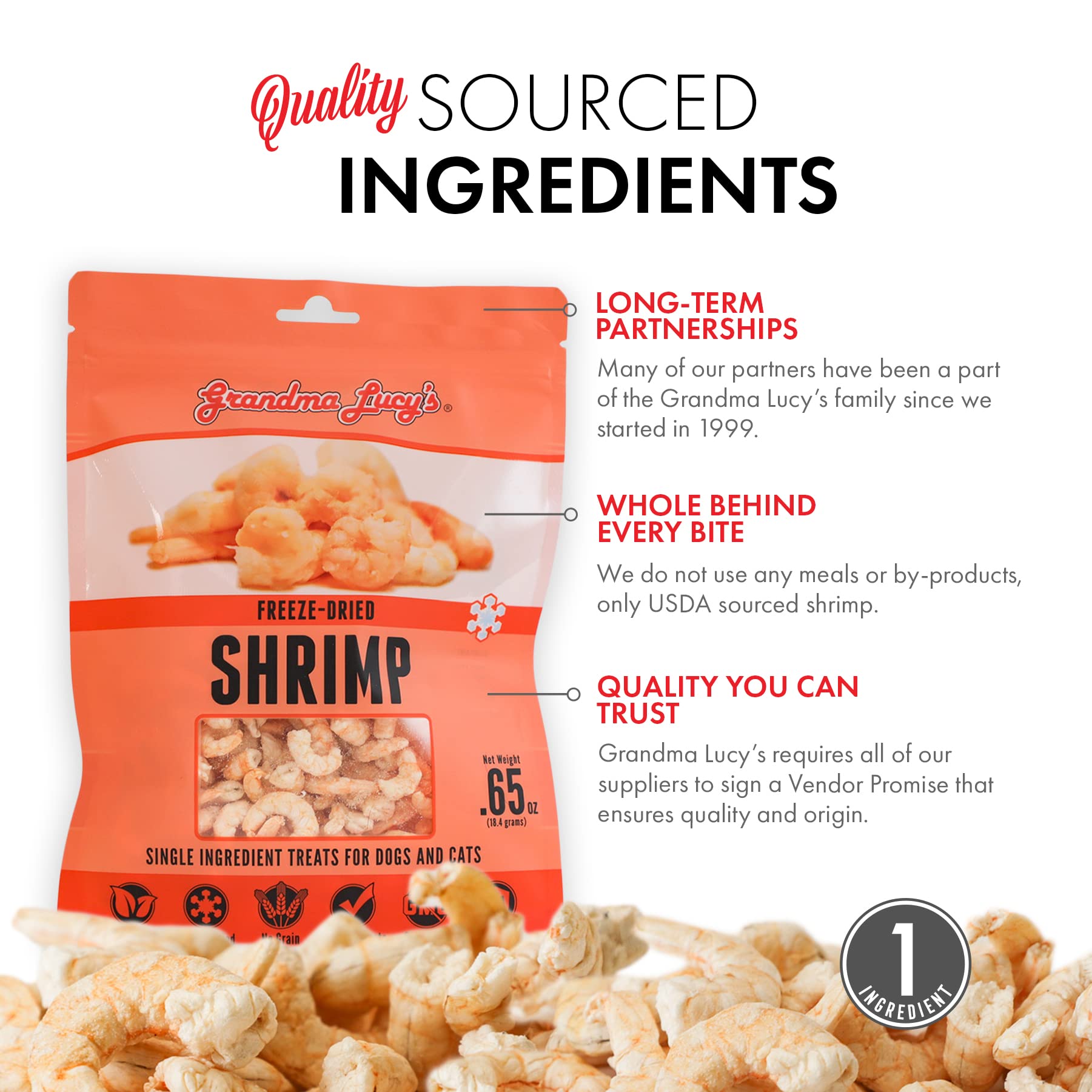 Grandma Lucys Single Ingredient Shrimp Treats - 0.65oz