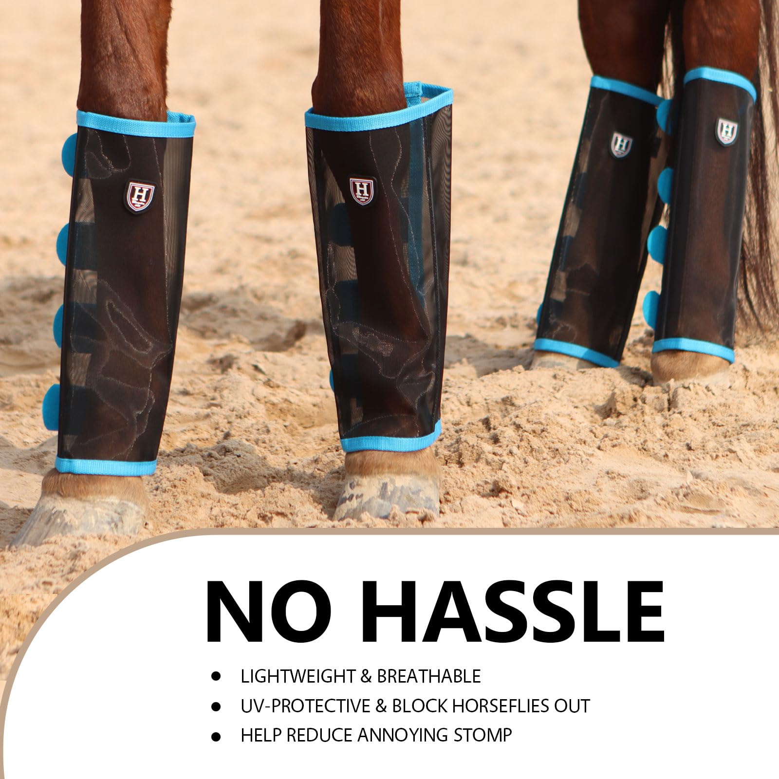 Harrison Howard Loose-Fitting Horse Fly Leggings Breathable, Tear-Resistant Fine Mesh Leg Guards Stay-On Comfortable Fly Boots (