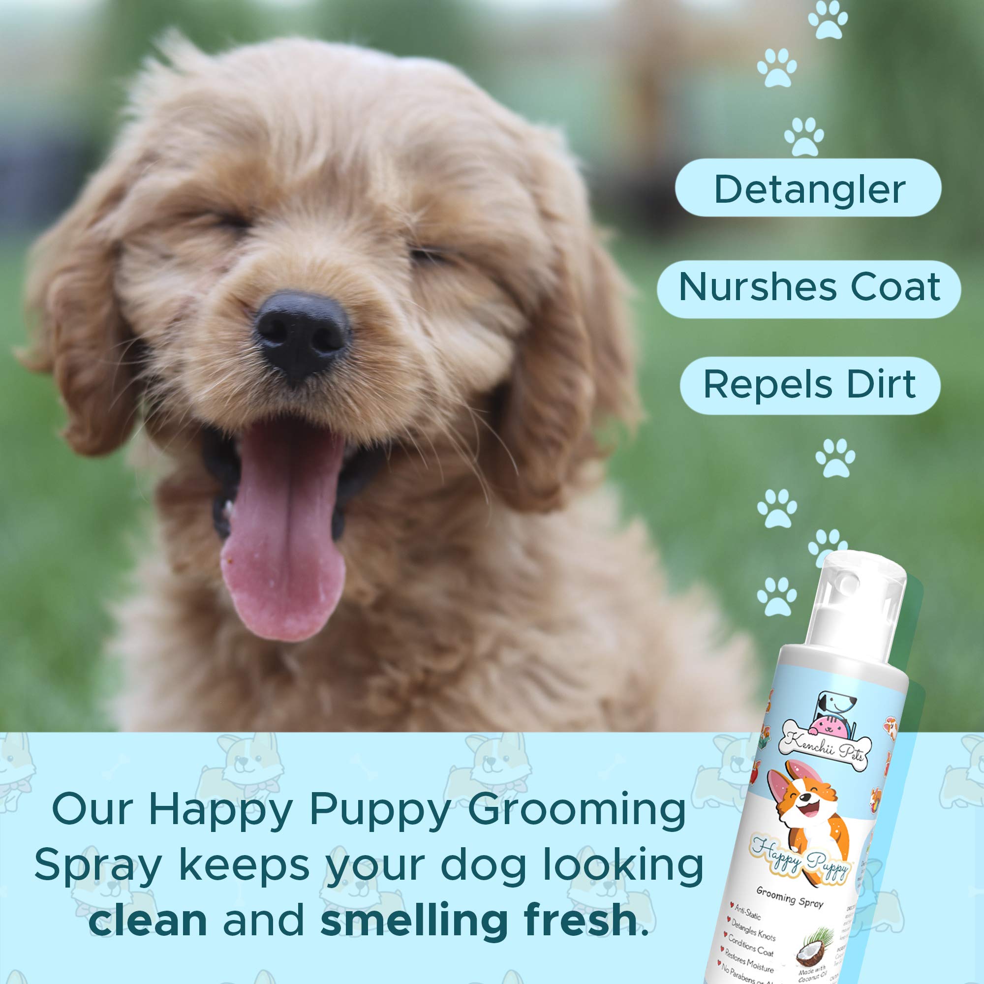 Professional Pet Grooming Spray For Puppies And Dogs | All-Natural Scented Moisturizing Dog Detangler Spray | Puppy Conditioner