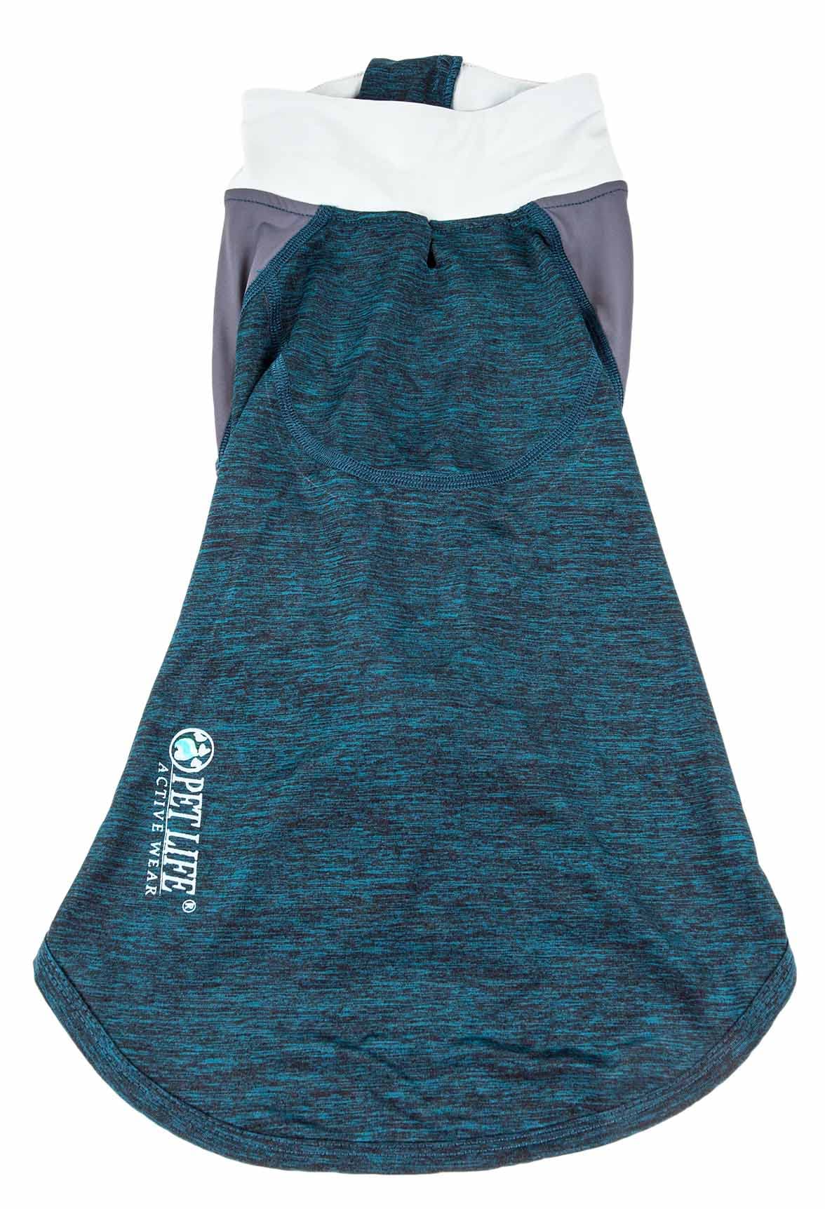 Pet Life ?Active 'Chewitt Wagassy' 4-Way Stretch Performance Long Sleeve Dog T-Shirt, X-Small, Teal