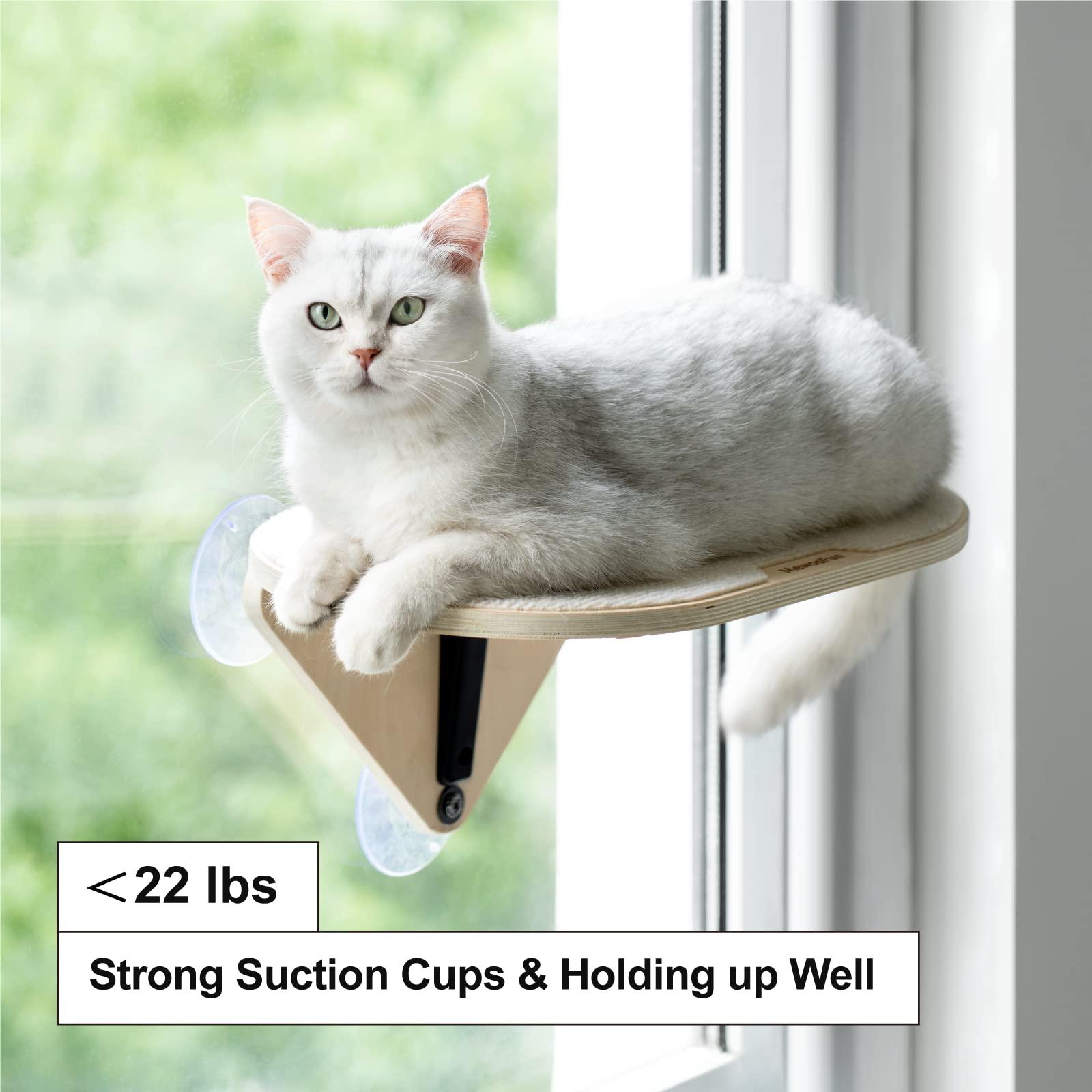 Mewoofun Cat Window Perch Hammock With Climbing Steps And Scratching Post Wooden Window Mounted Cat Bed For Indoor Cats (3 Pcs Cat Climber Set)