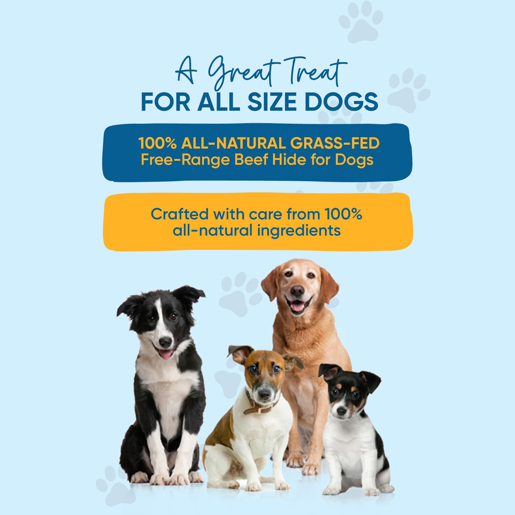 123 Treats Rawhide Chips, Premium Dog Chews from Natural Grass Fed Livestock with No Hormones, Additives or Chemicals, Tasty Lon