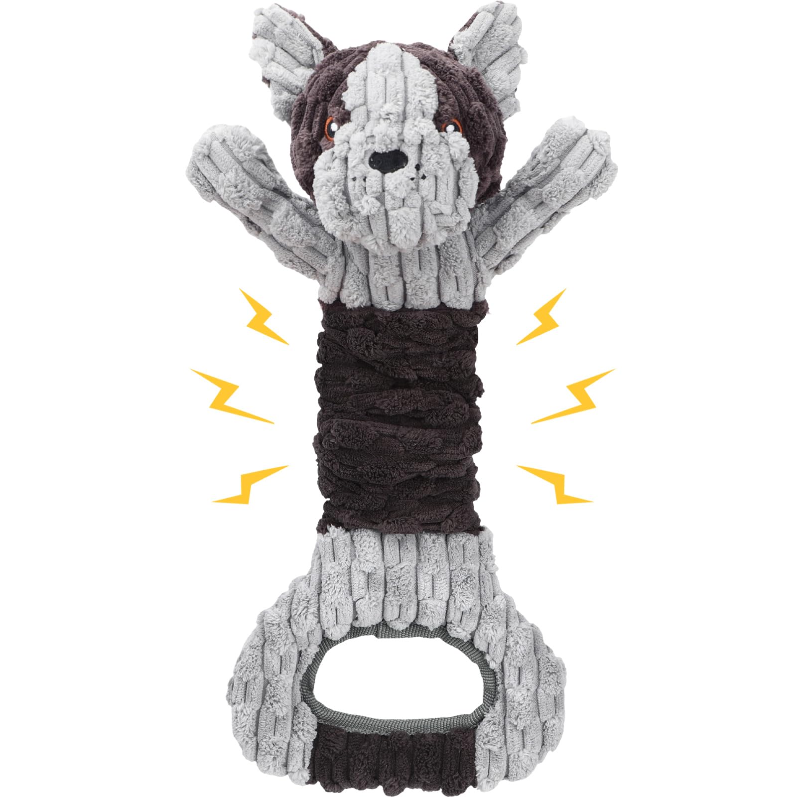 Letsmeet Plush Dog Squeak Toys With Crinkle Paper - Pull Interactive Tug Of War Dog Toy, Great For Dental Health, Strengthening 