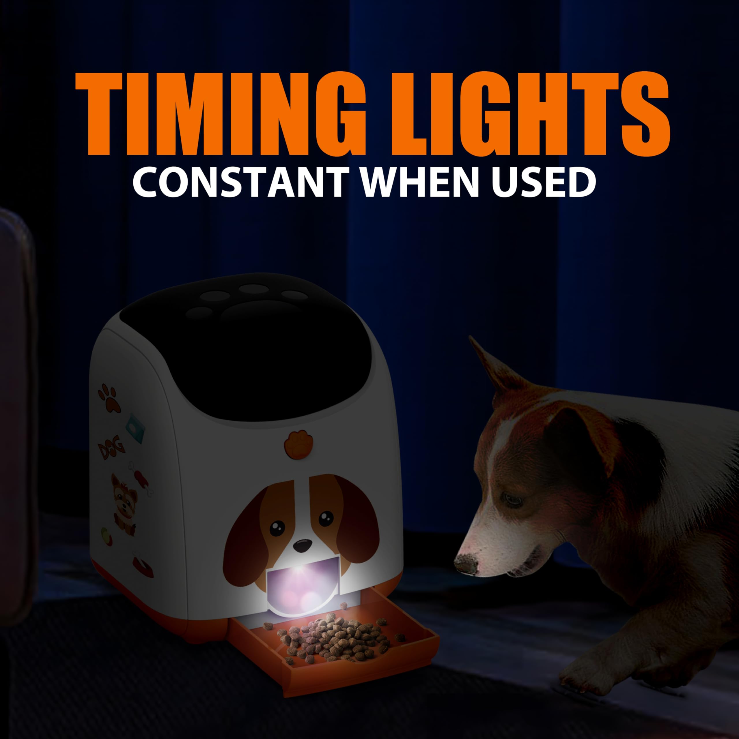 PICAPETS Dog Puzzle Feeder Toy - Remote Control Automatic Treat Dispenser with Light, Interactive IQ Training Slow Feeder, Large