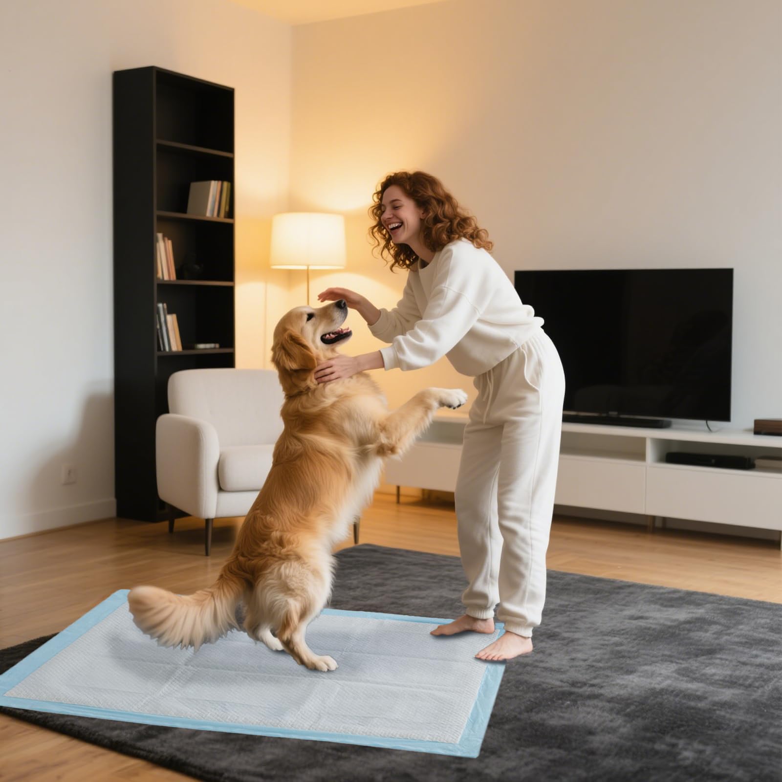 CLEAN SPACES Extra Large Puppy Pads, Super Absorbent, 28"x34", 50 Count, Blue, Polyester, Model CS66AP