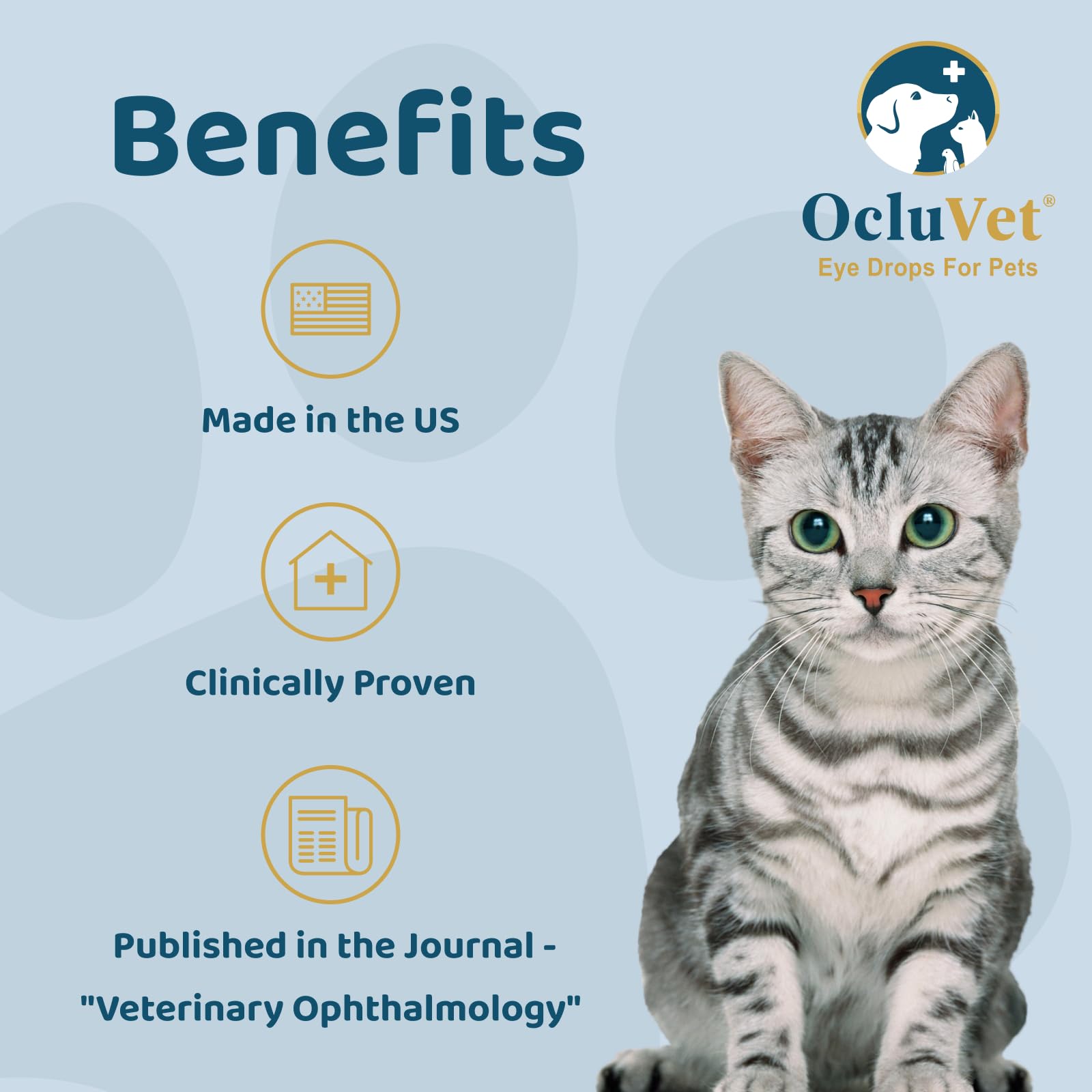 OcluVet Eye Drops for Pets - 2% N-Acetyl-L-Carnosine, 16mL, Clinically Studied Antioxidants for Cataracts, Made in the USA