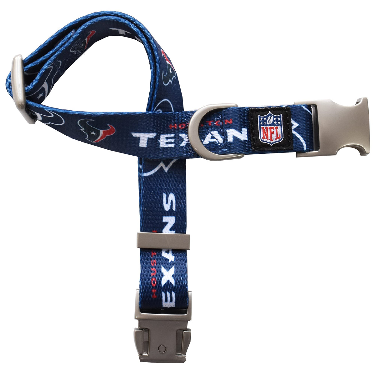 Littlearth Unisex-Adult Nfl Houston Texans Premium Pet Collar, Team Color, Large (320164-Txns-L)