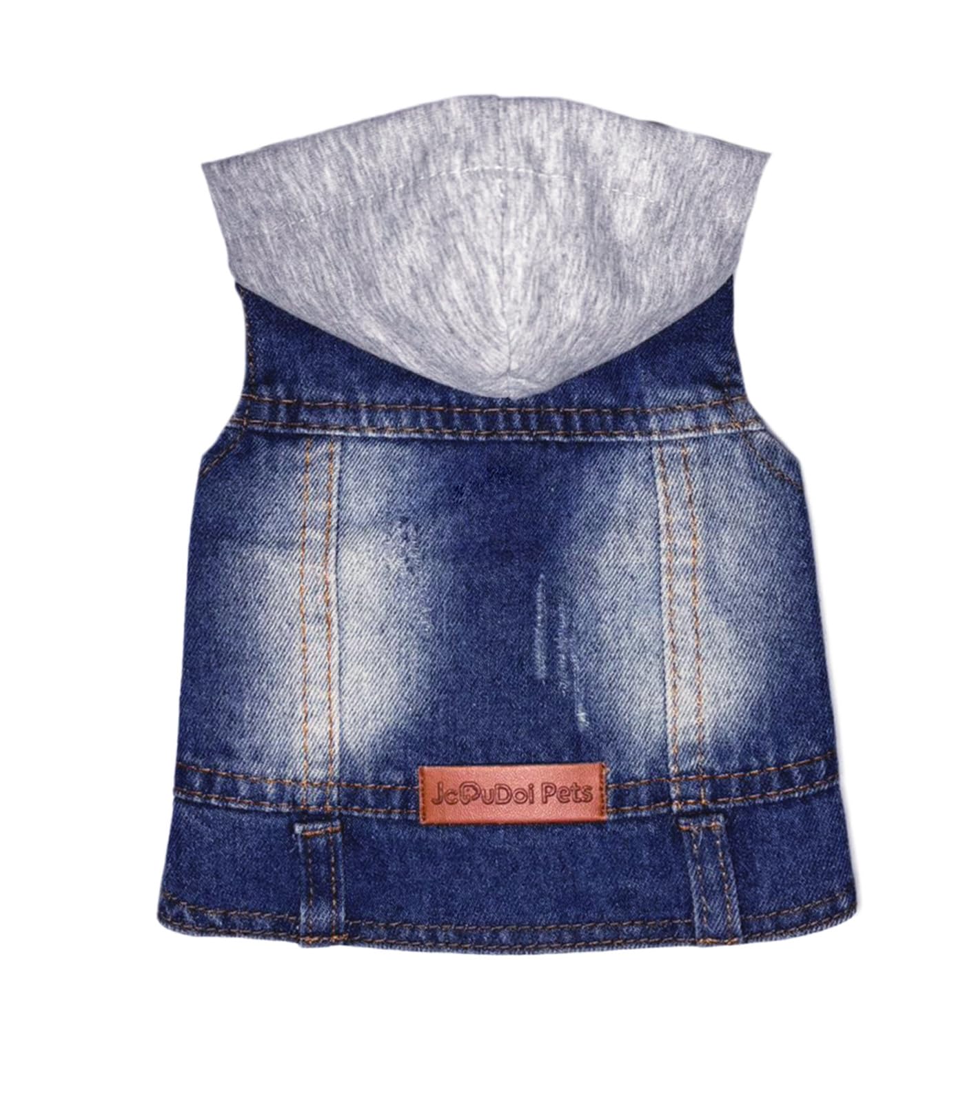 Jcdudoi Dog Jeans Jacket With Hooded Denim Pet Coat For Puppy Small Dogs Classic Overalls Male Cat Costumes Washed Vest Clothes 