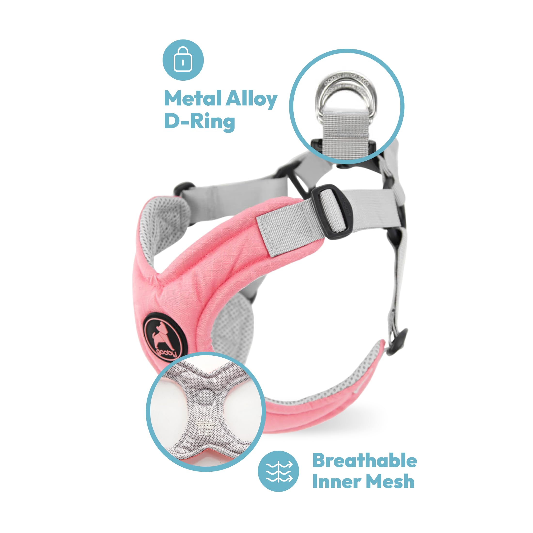 Gooby Memory Foam Step In Harness - Green, Small - No Pull Small Dog Harness Patented Choke-Free X Frame - Perfect On The Go Dog Harness For Medium Dogs No Pull Or Small Dogs