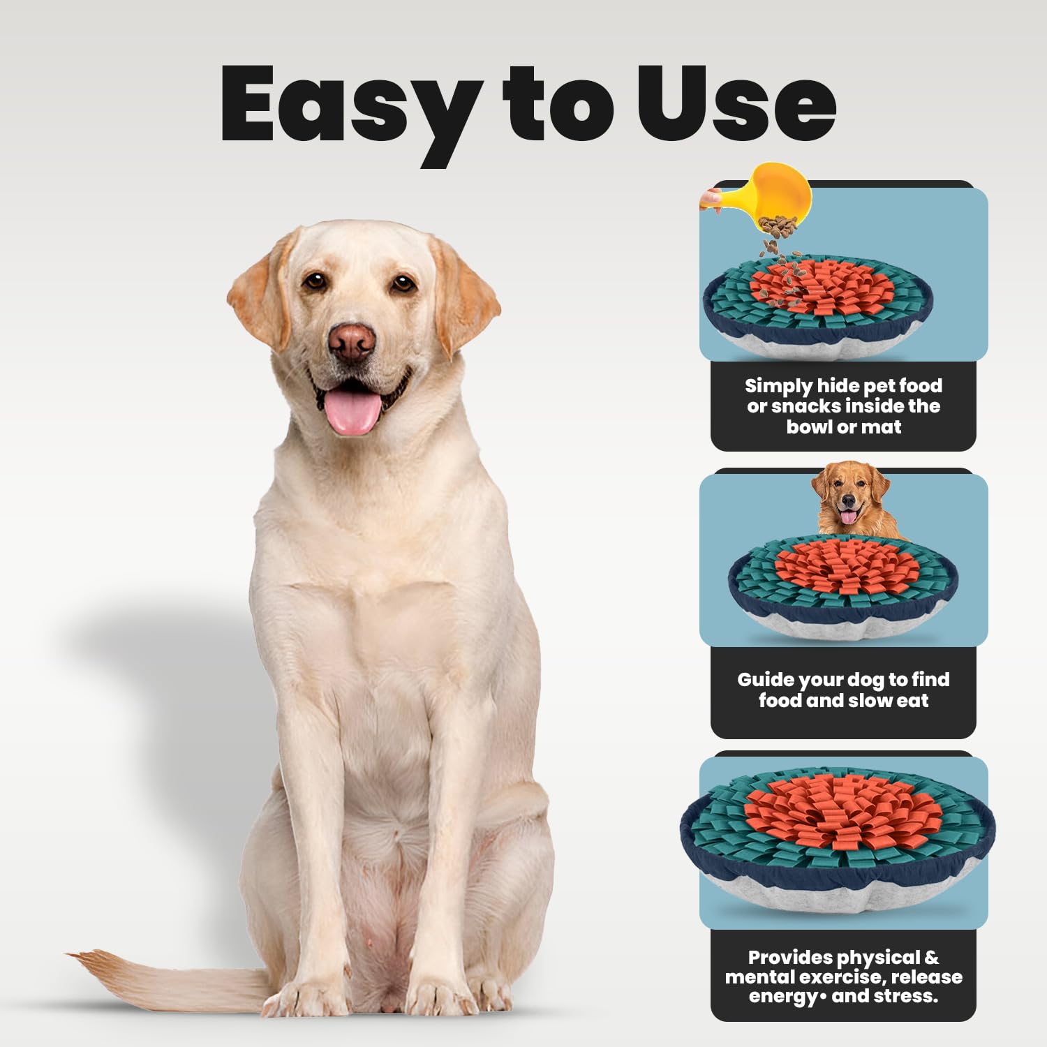 PET ARENA Snuffle Mat for Dogs - Adjustable Interactive Puzzle Toy for Large & Small Breed Slow Feeder for Mental Stimulation &