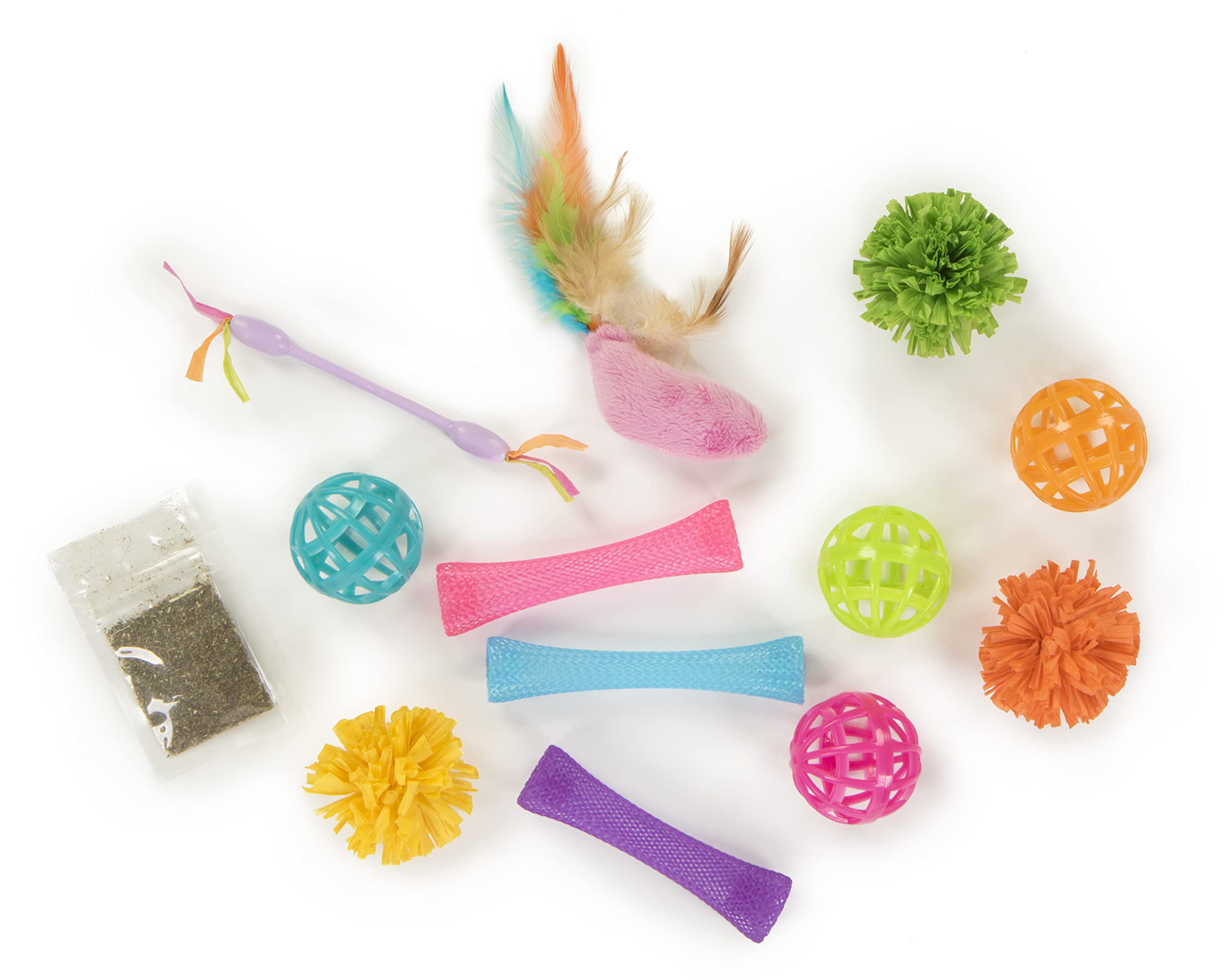 Smartykat (13 Set Bundle) Smarty Stash Variety Pack Cat Toys, Includes Catnip - Multi Color, Set Of 13