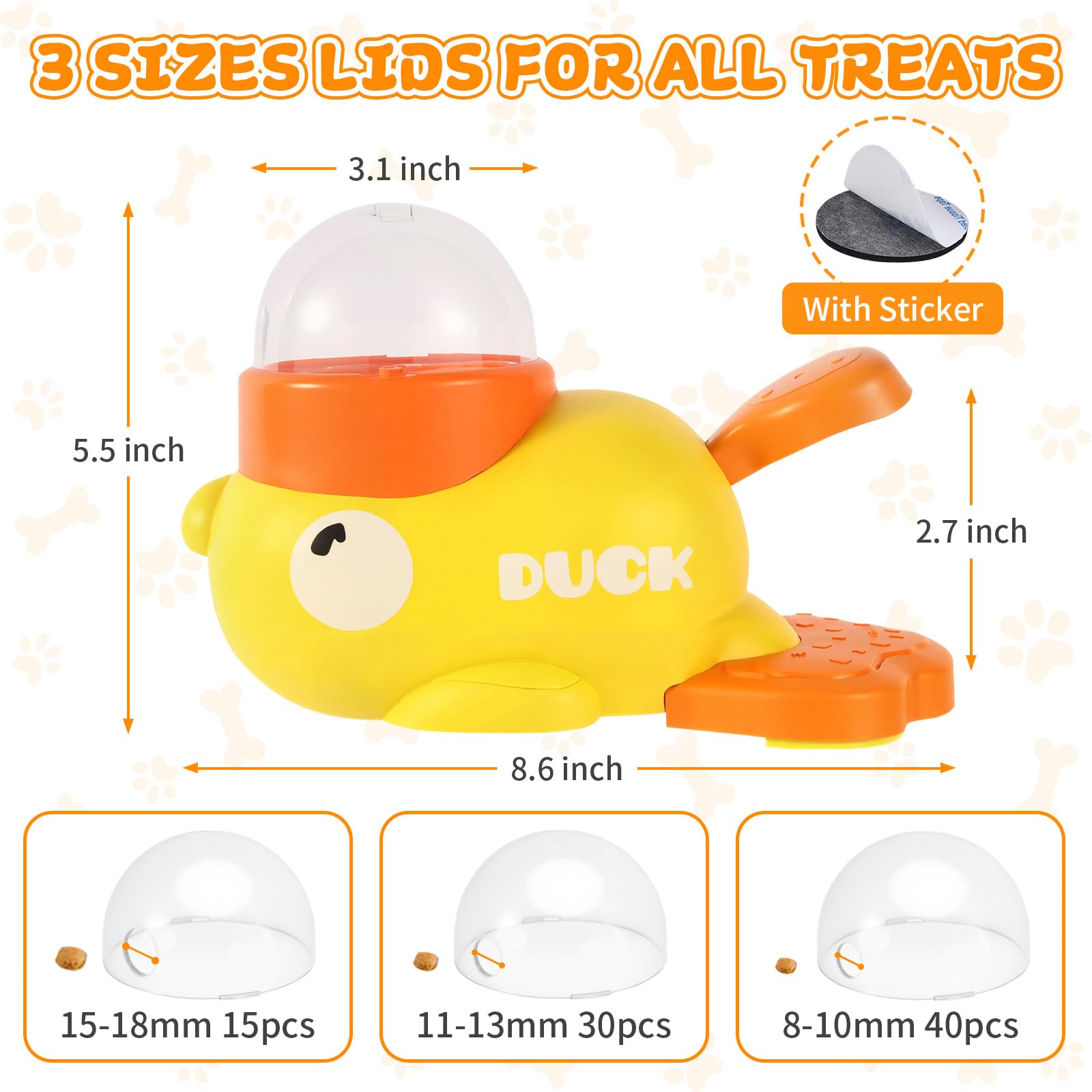 VOXGET Interactive Treat Dispenser Dog Toy, Duck Puzzle Treat Toy for Small Large Smart Cats Dogs IQ Training and Mental Stimula