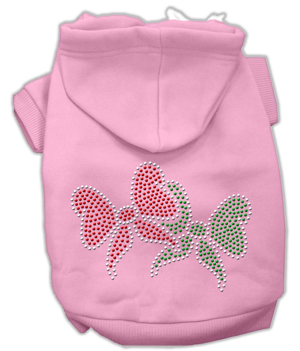 Mirage Pet Products 20-Inch Christmas Bows Rhinestone Hoodie, 3X-Large, Pink
