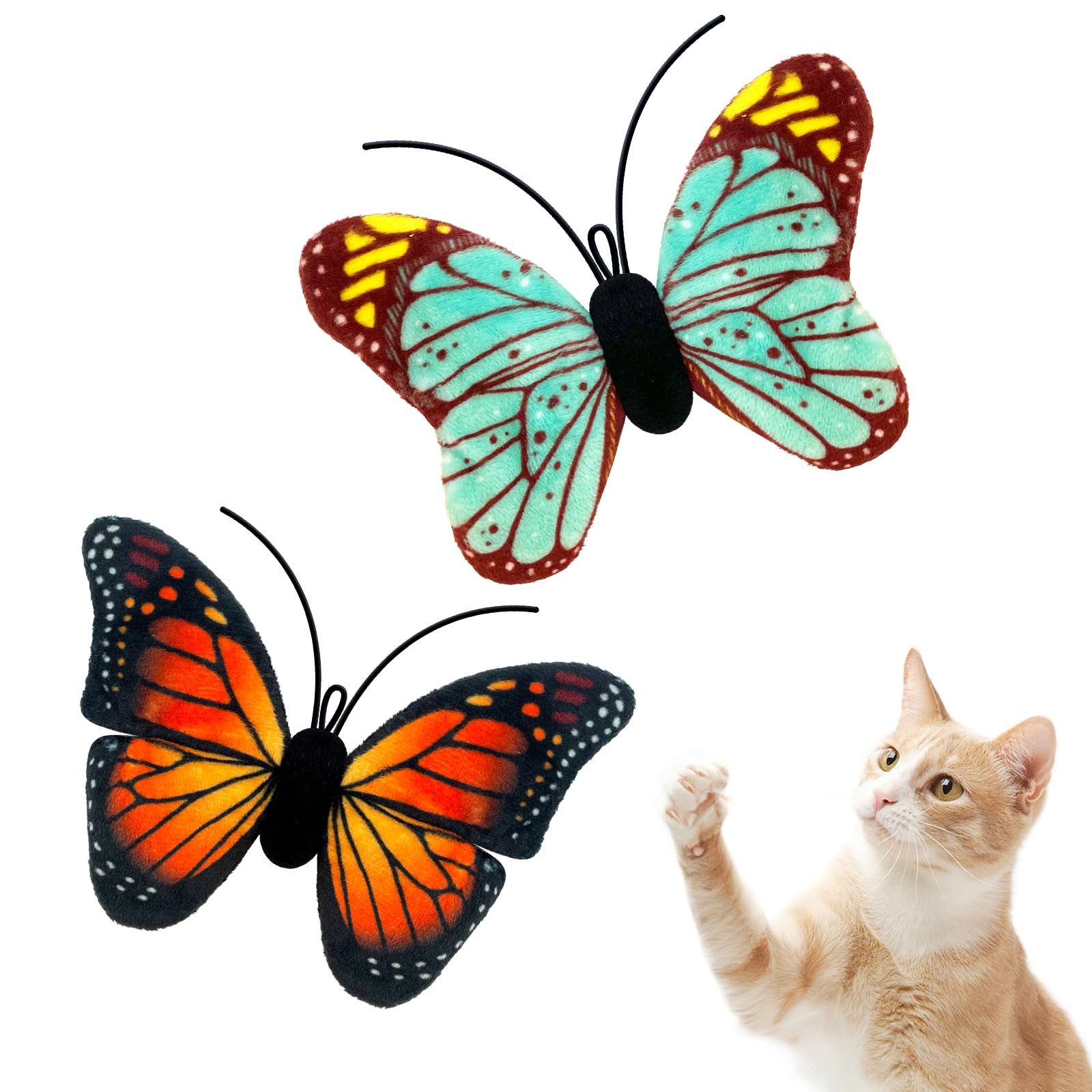 Lepawit Catnip Toys For Cat, Crinkle Toys For Indoor Cats,2 Pack Cute Butterfly Toys For Cats &Kitty& Kitten