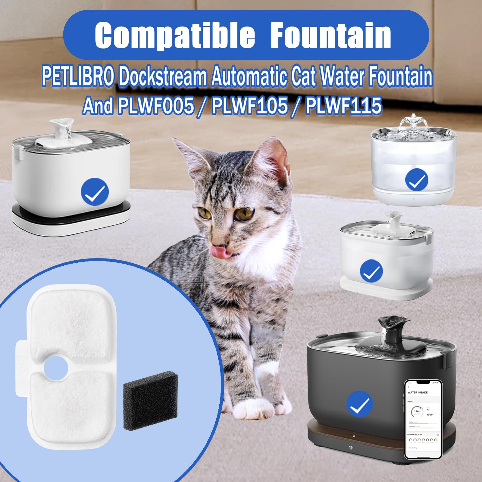 Cat Water Fountain Filter,Pet Fountain Filter Replacement For Pet Fountain,Water Fountain Filters Replacements Fit For Petlibro