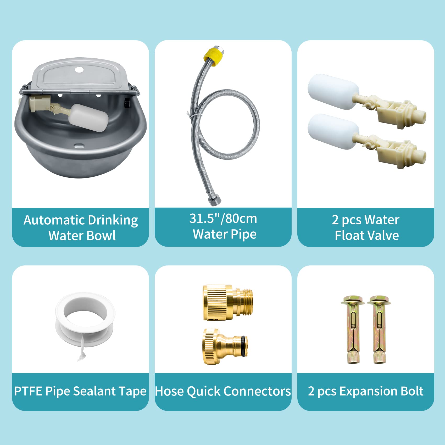 Automatic Animal Drinking Water Bowl, 304 Stainless Steel Waterer For Dog Horse Goat Pig Cow, Livestock Water Trough Dispenser W