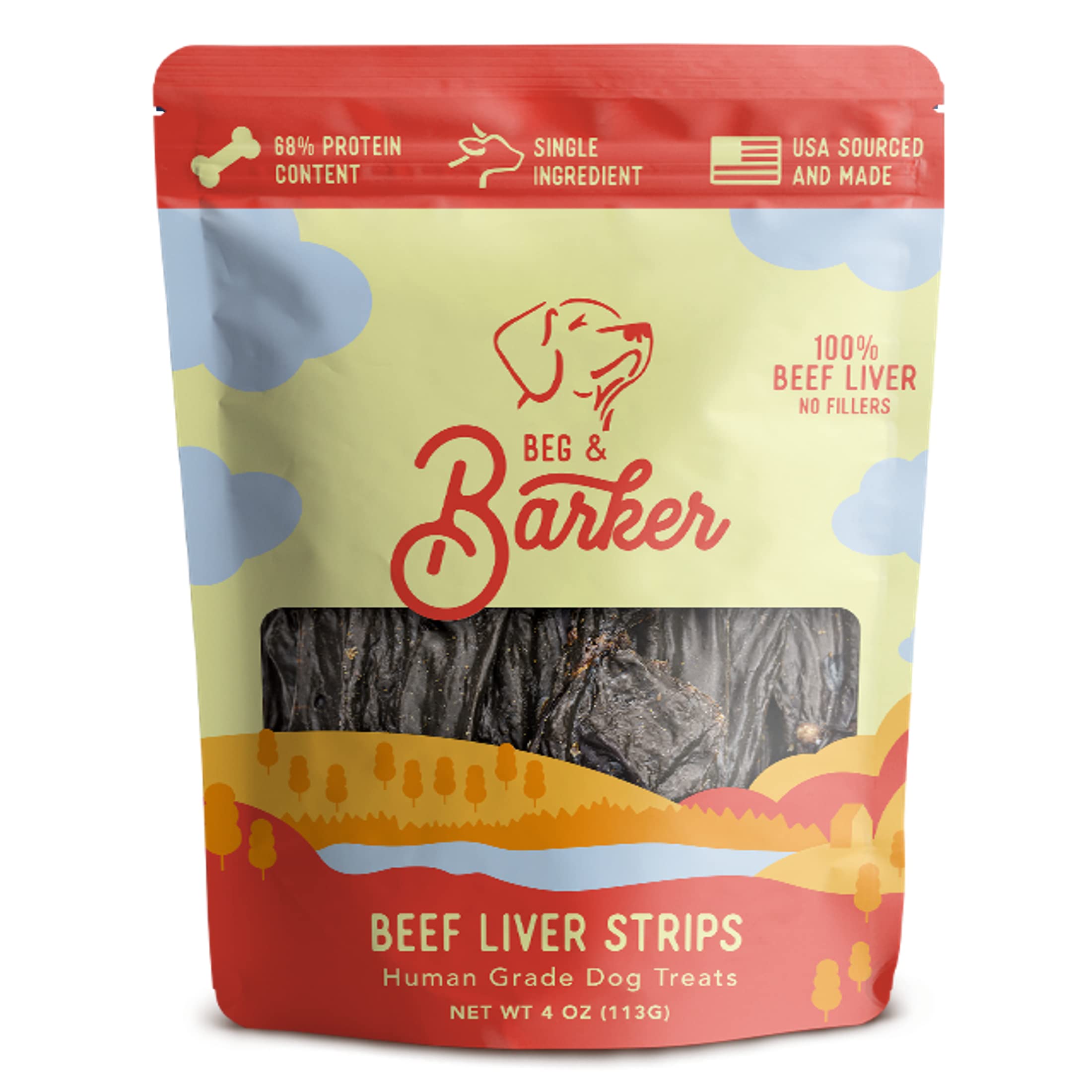 Beg and Barker Dog Strips Beef Liver 4Oz