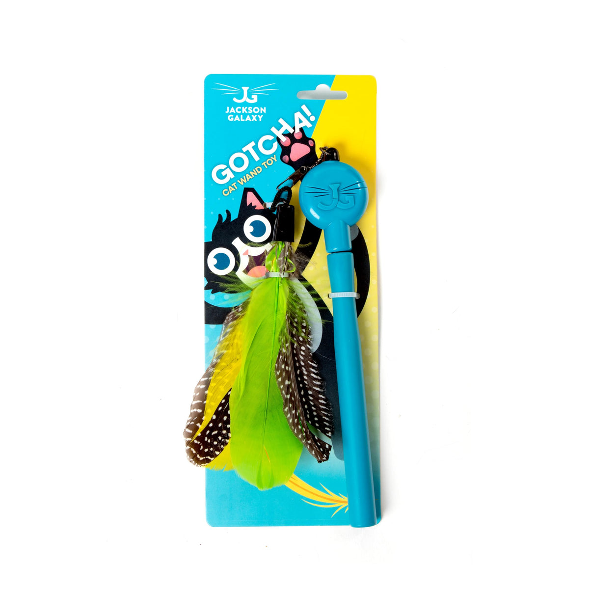 Jackson Galaxy Gotcha! Cat Wand Toy - Interactive Cat Toy, Feather Wand