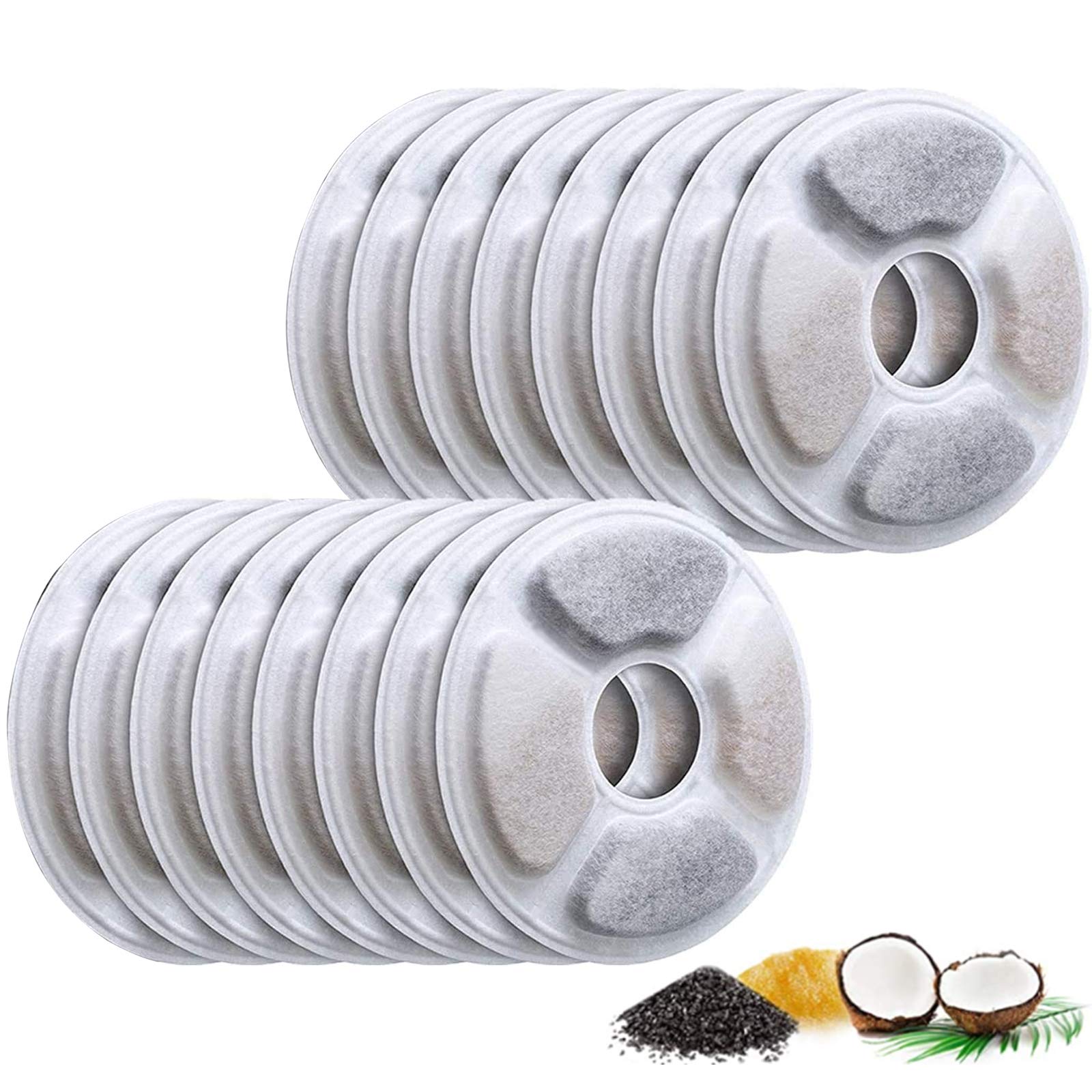 Replacement Filters For Pet Water Fountain - Activated Carbon Filters For Cats And Dogs Automatic Water Dispenser (16 Pack)