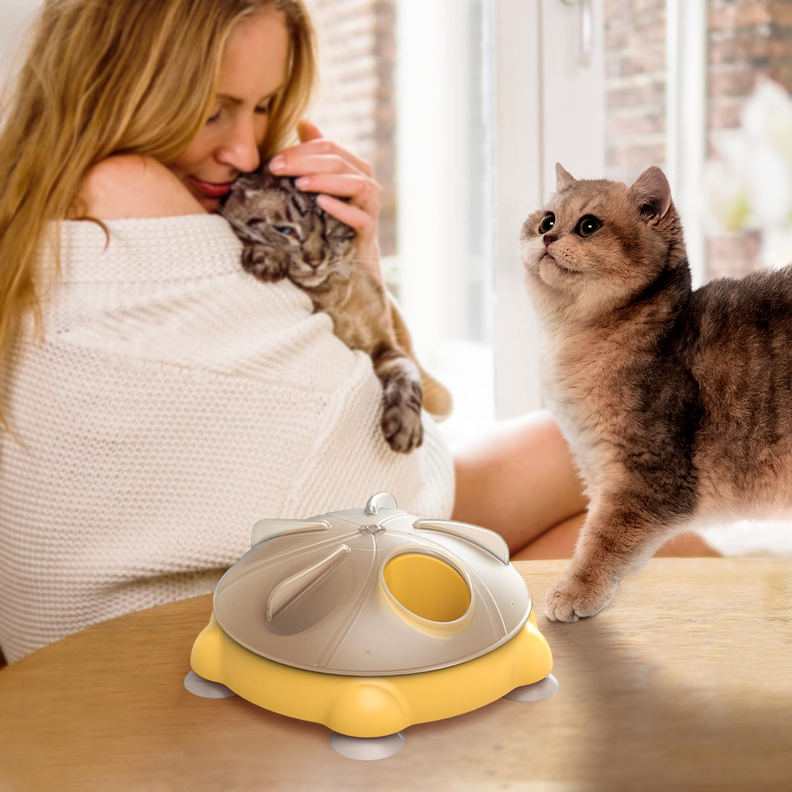 Superdesign Interactive Cat Toy, Cat Slow Feeder With A 360-Degree Rotating Design, Cat Puzzle Toy Stimulate Cats' Instincts, No