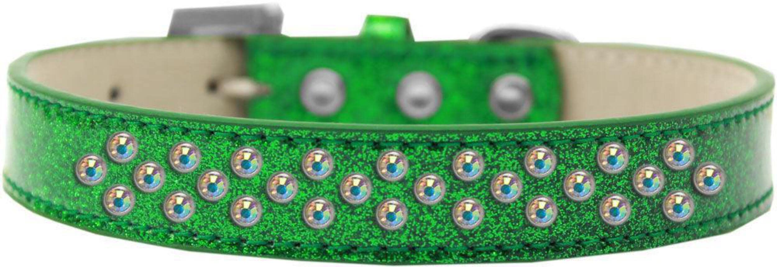 Dog, Puppy & Pet Ice Cream Collar, Aurora Borealis Crystal Rimsets Sprinkles Red 12